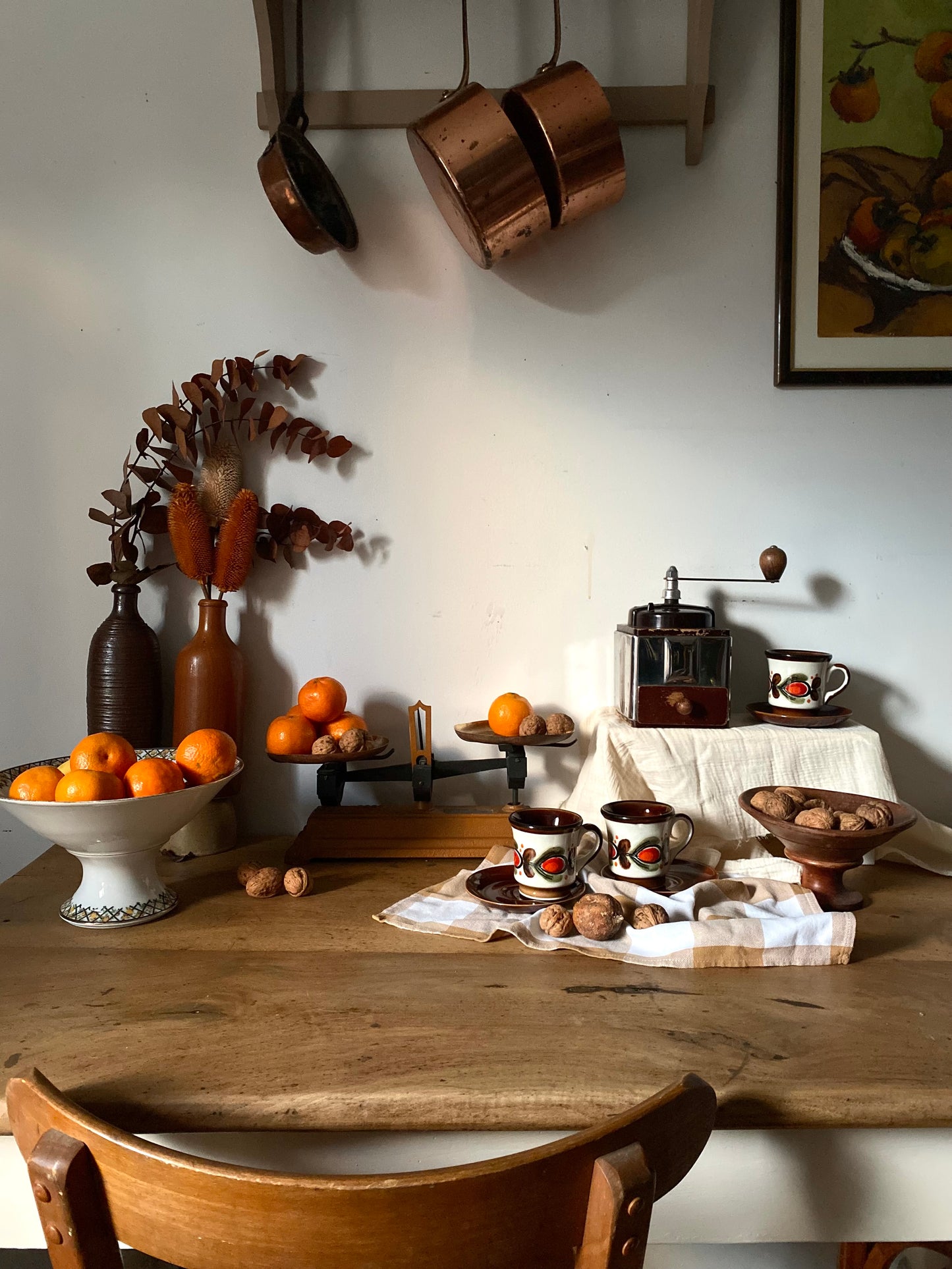 3 tasses à café en faïence ancienne SMF Schramberg 1960