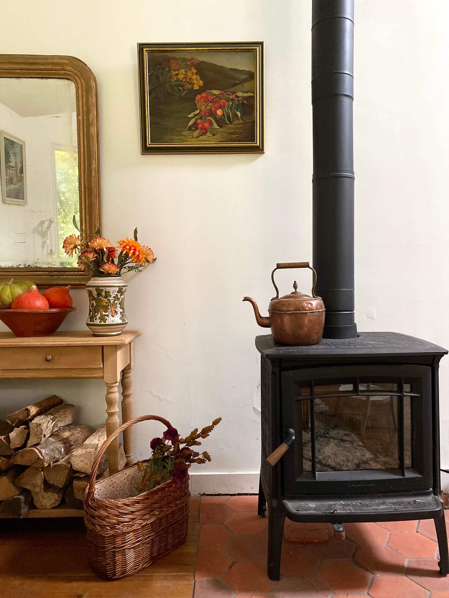 Bouilloire début du XXe siècle en cuivre martelé