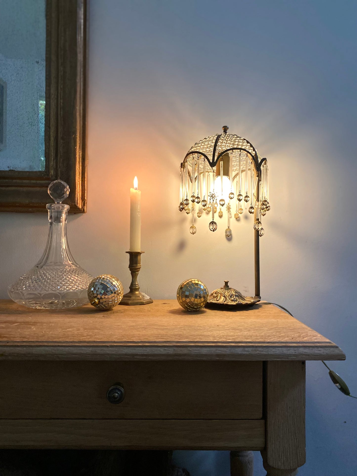 Lampe à pampille Art Déco