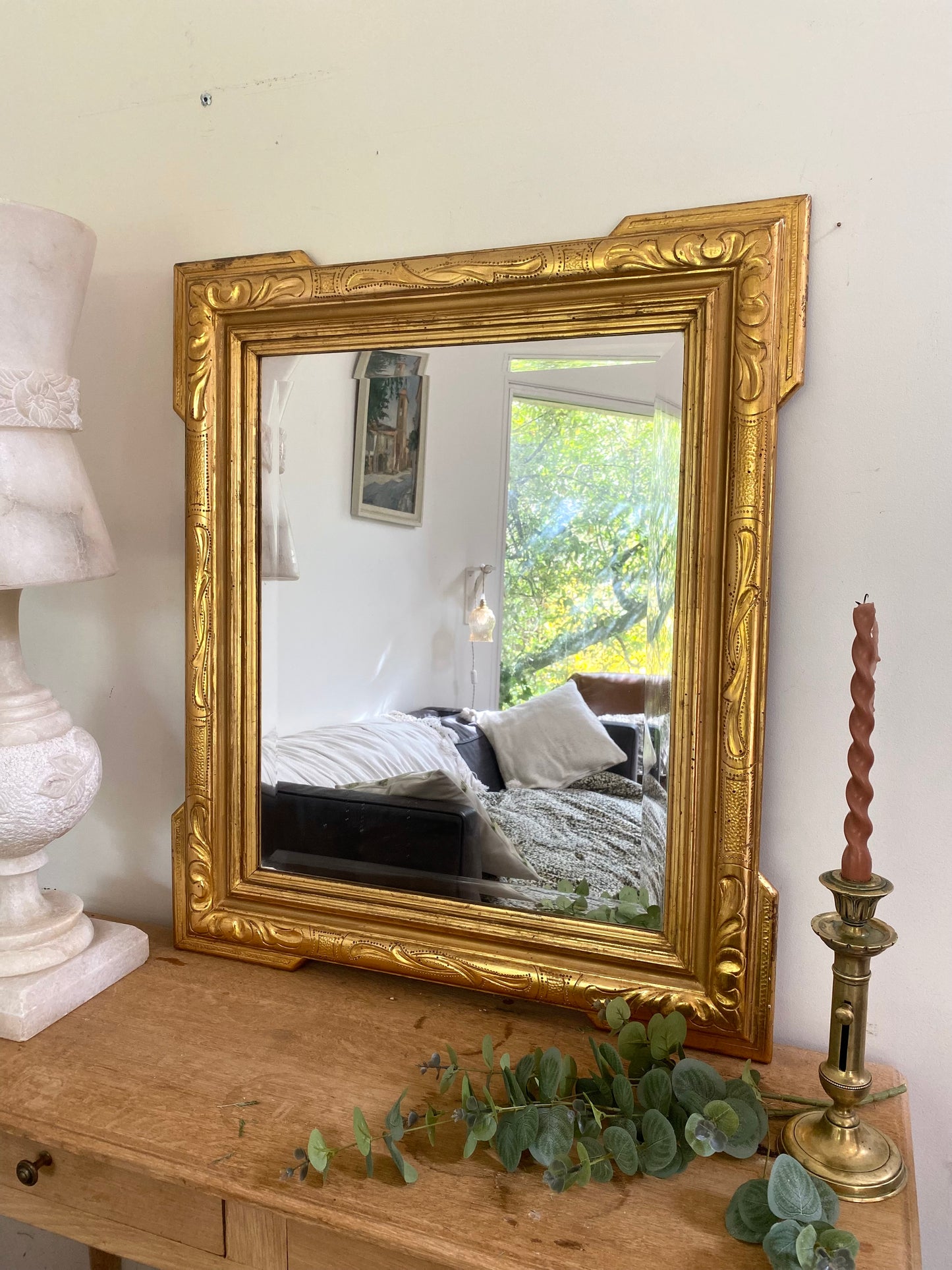 Rare Bougeoir Ancien en Laiton -  XIXème - Système Pousse-Bougie