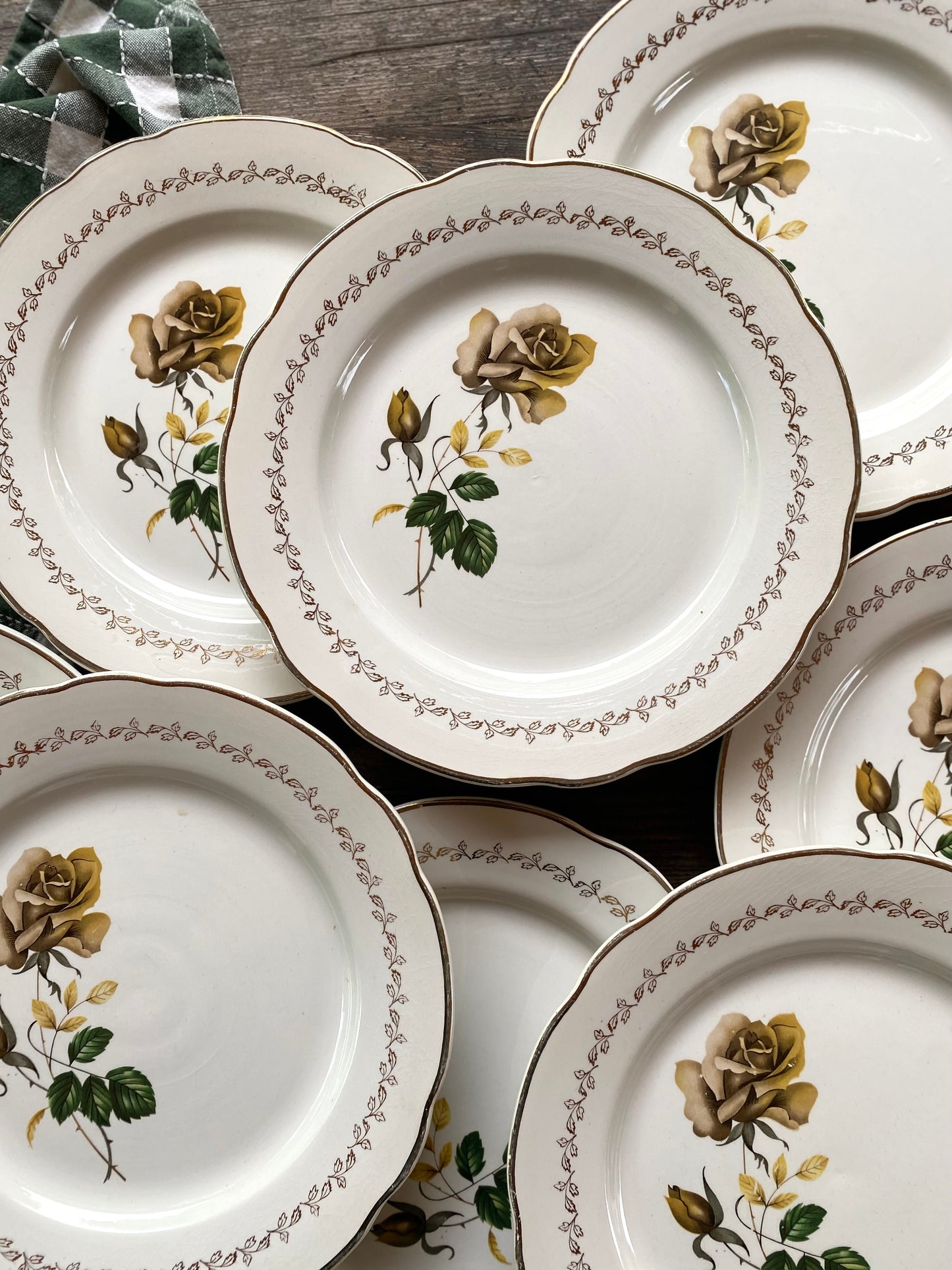 Assiettes plates en faïence ancienne