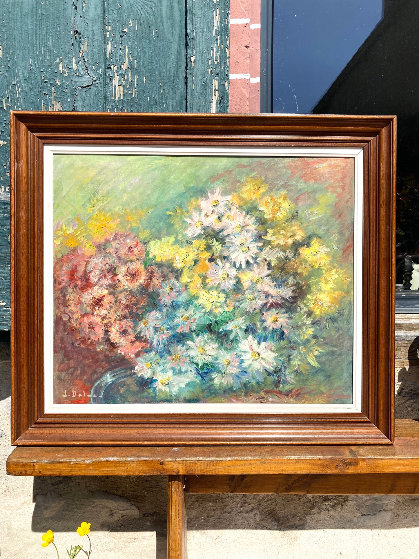 Huile sur toile - Bouquet impressionniste - 1950