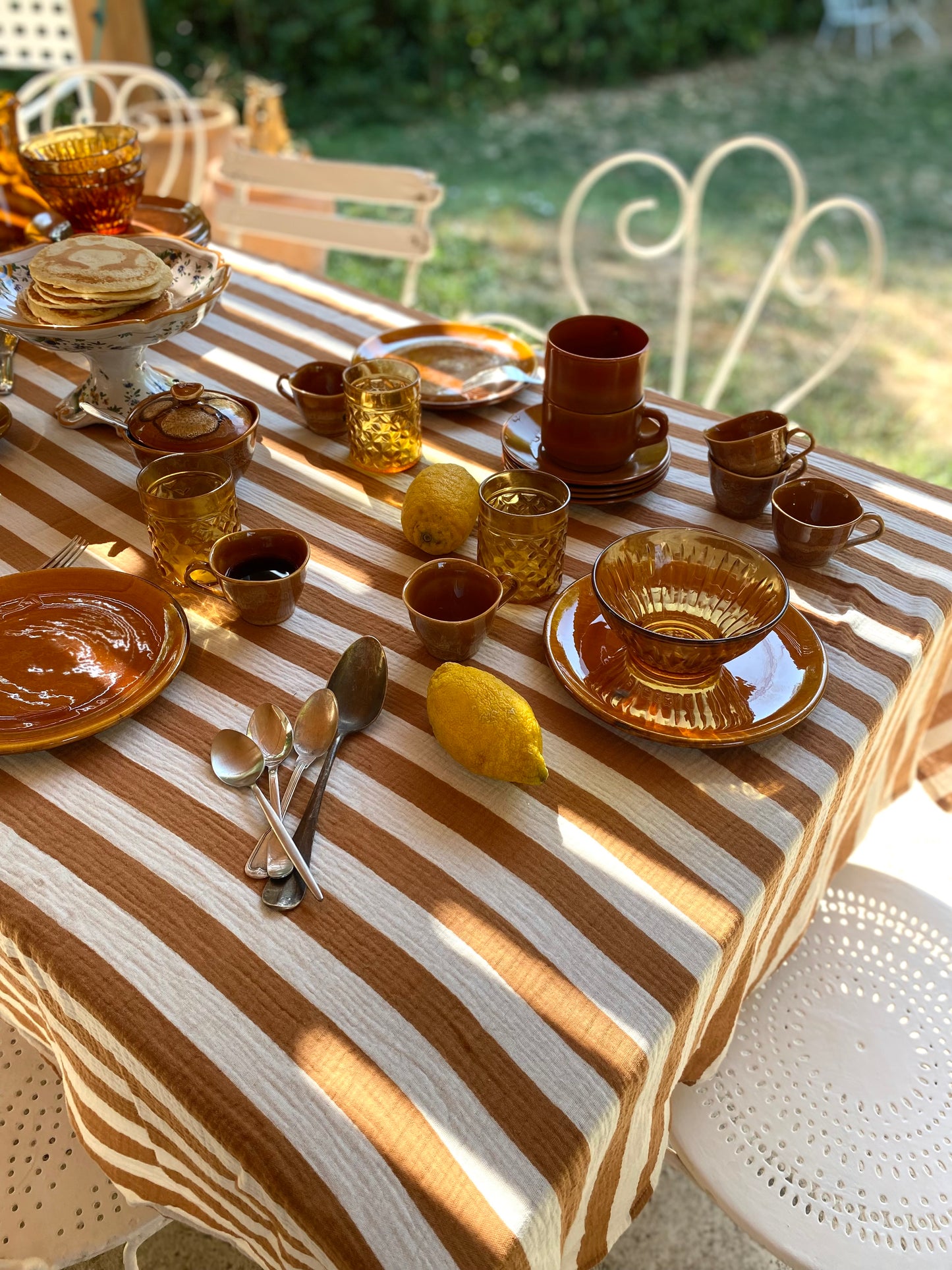 Lot de 12 assiettes en grès Mourre-Milon, Dieulefit — vintage