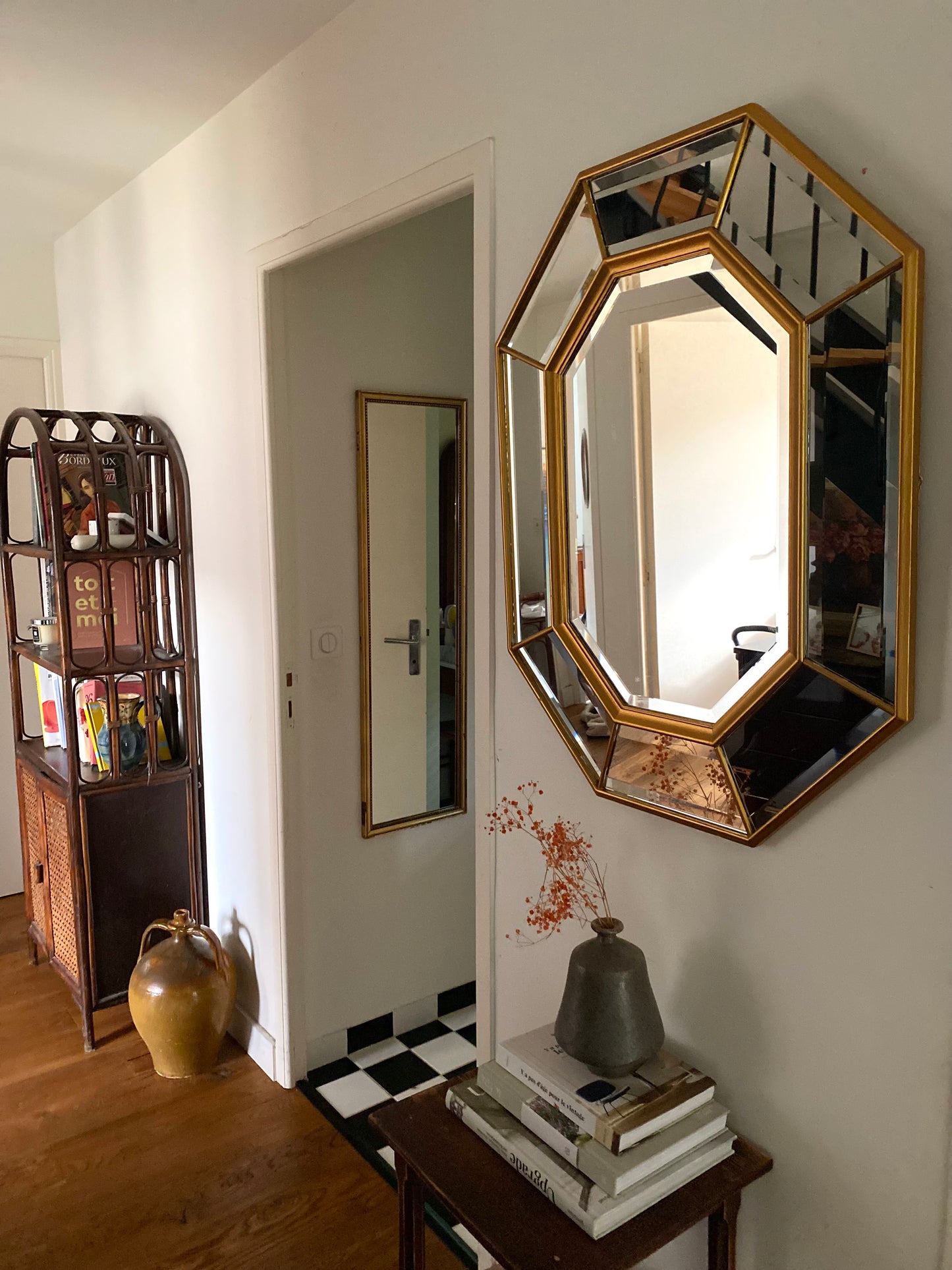 Miroir octogonal Art Déco ancien