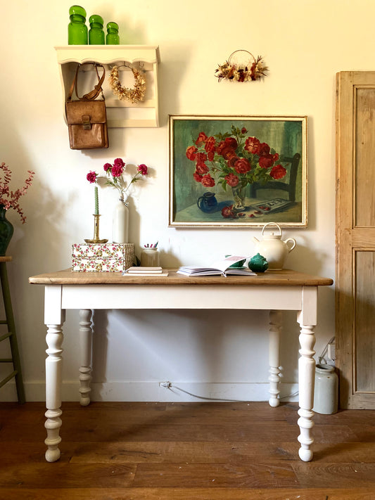 Magnifique bureau ancien en bois massif