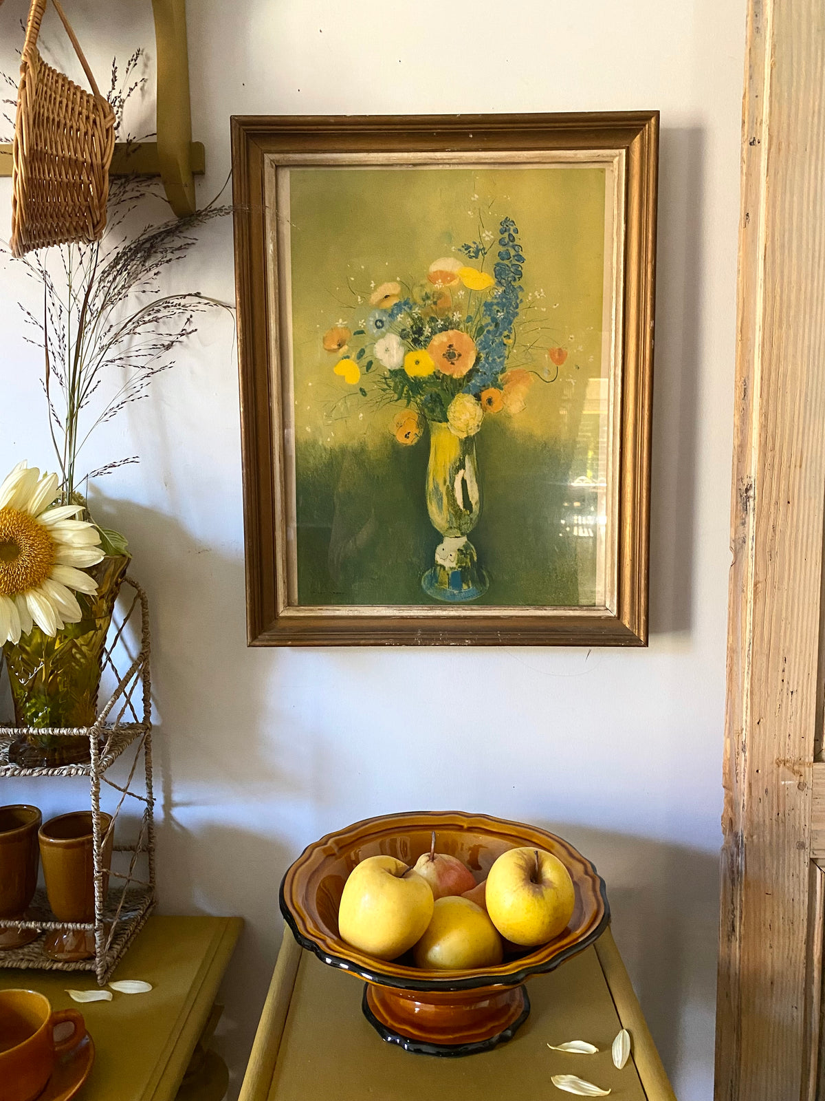 Reproduction encadrée « Fleurs des champs » d'après Odilon Redon