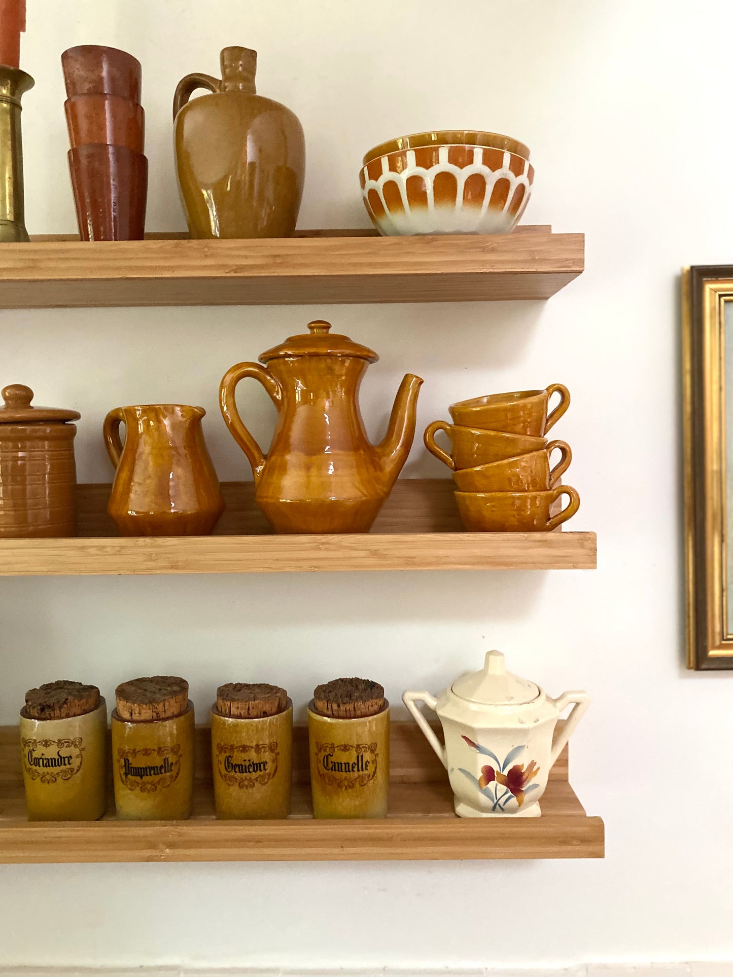 Service à café vintage en céramique vernissée