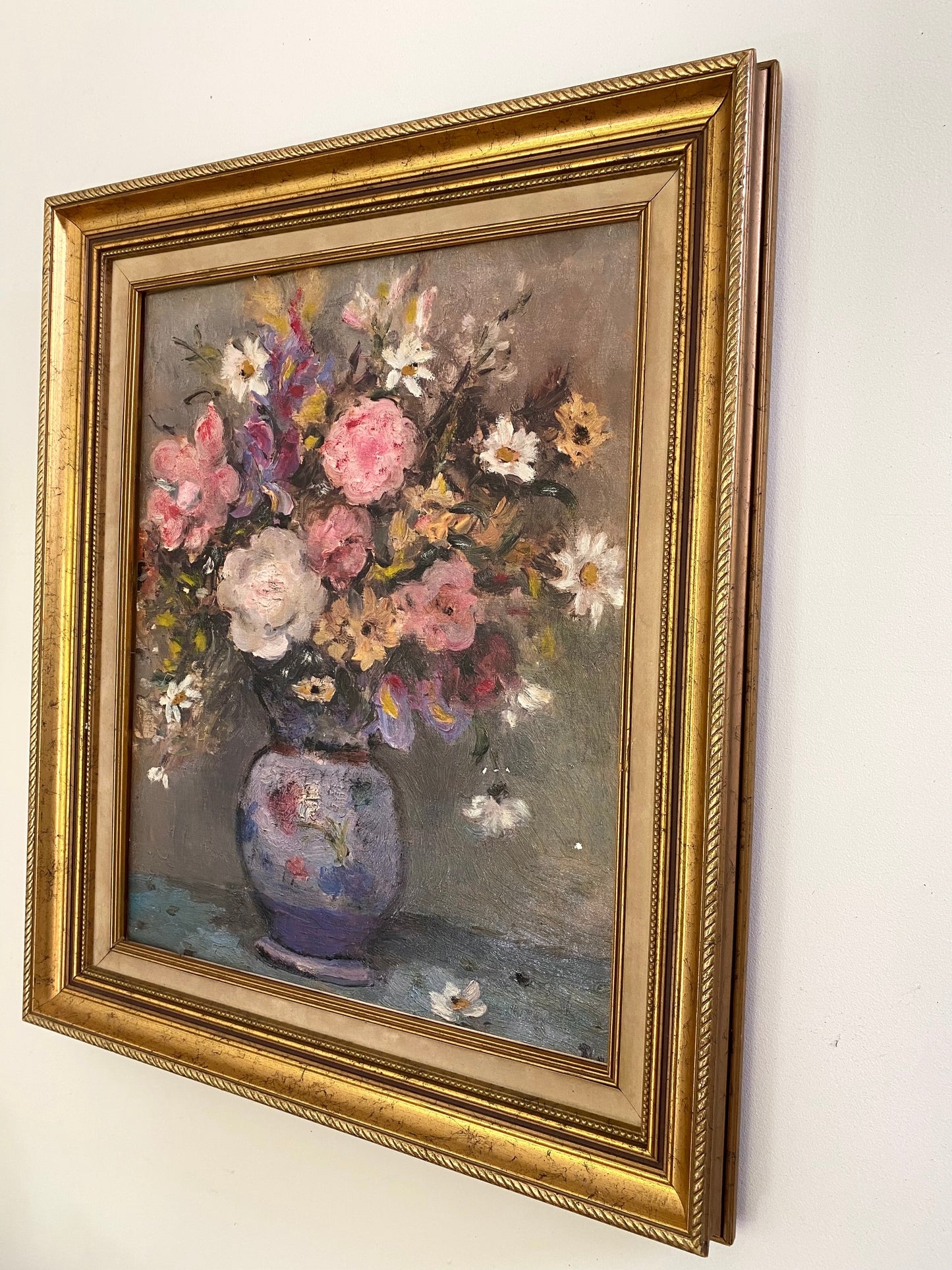 Nature Morte aux Fleurs – Huile sur Toile – Années 50/60