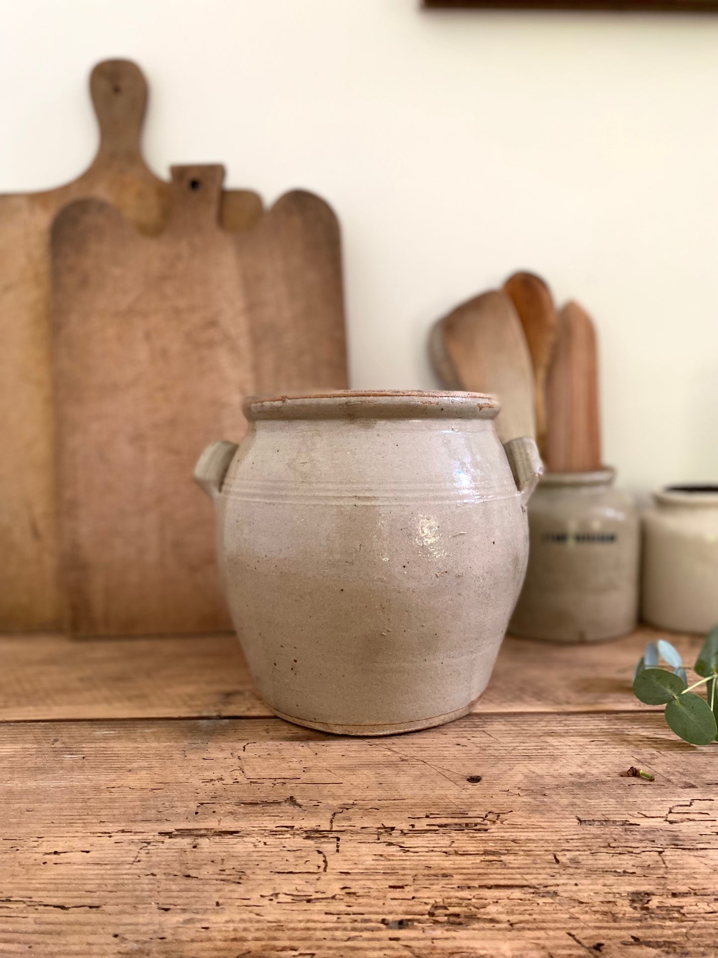 Pot à graisse ancien en grès