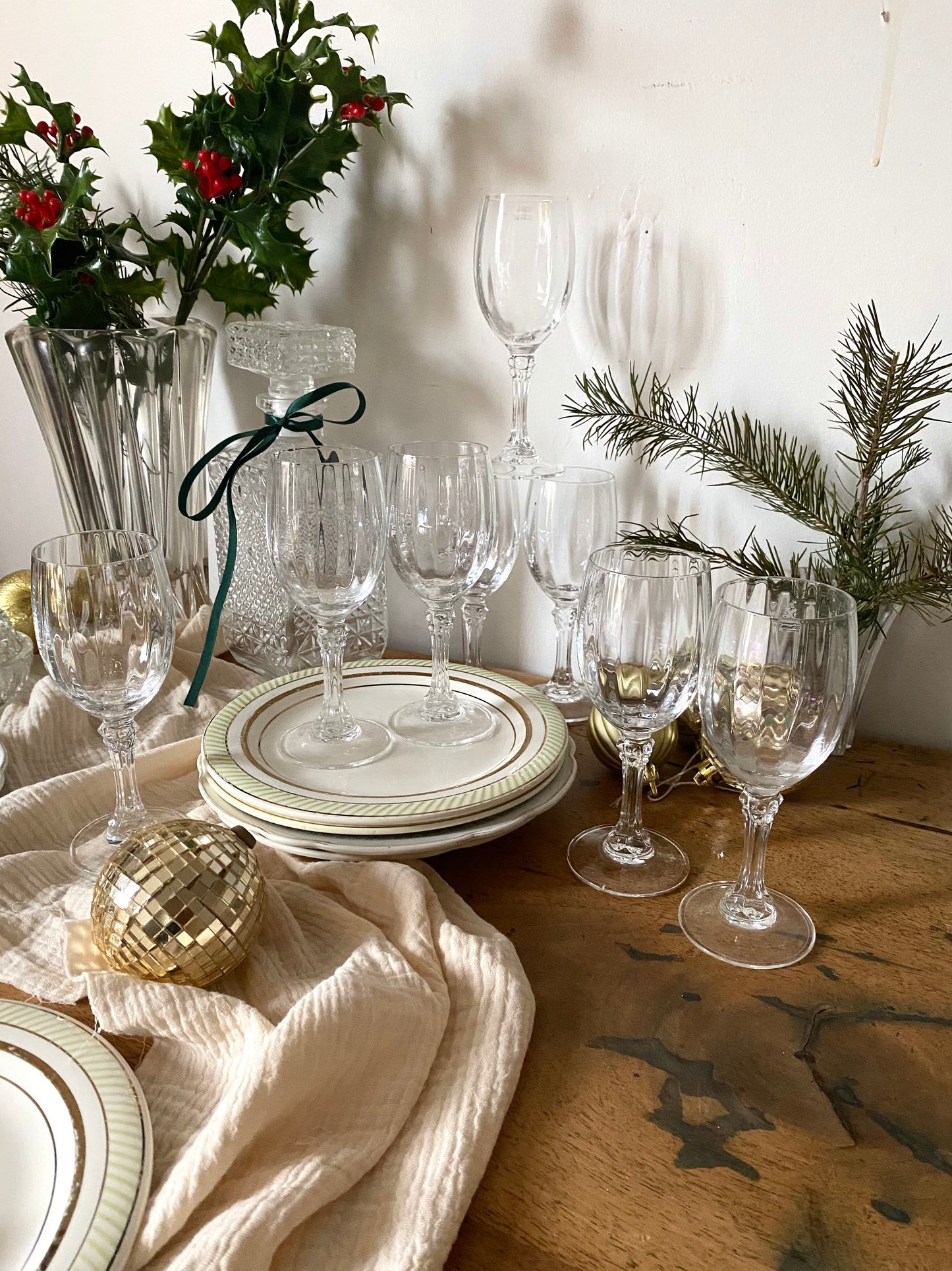 Verres à pied en cristal