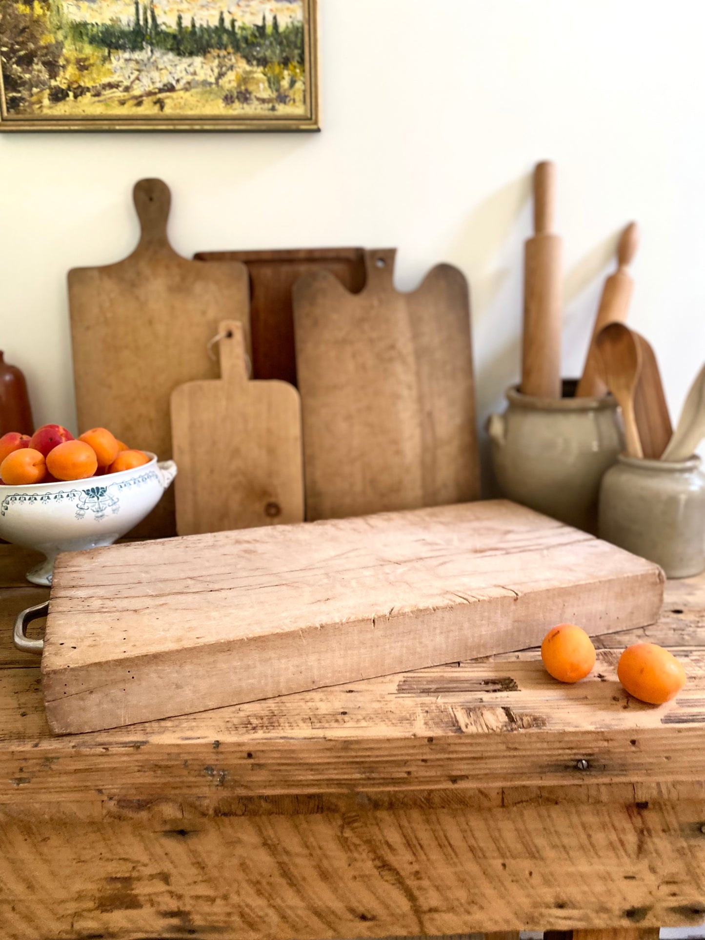 Billot de boucher à poser en bois ancien