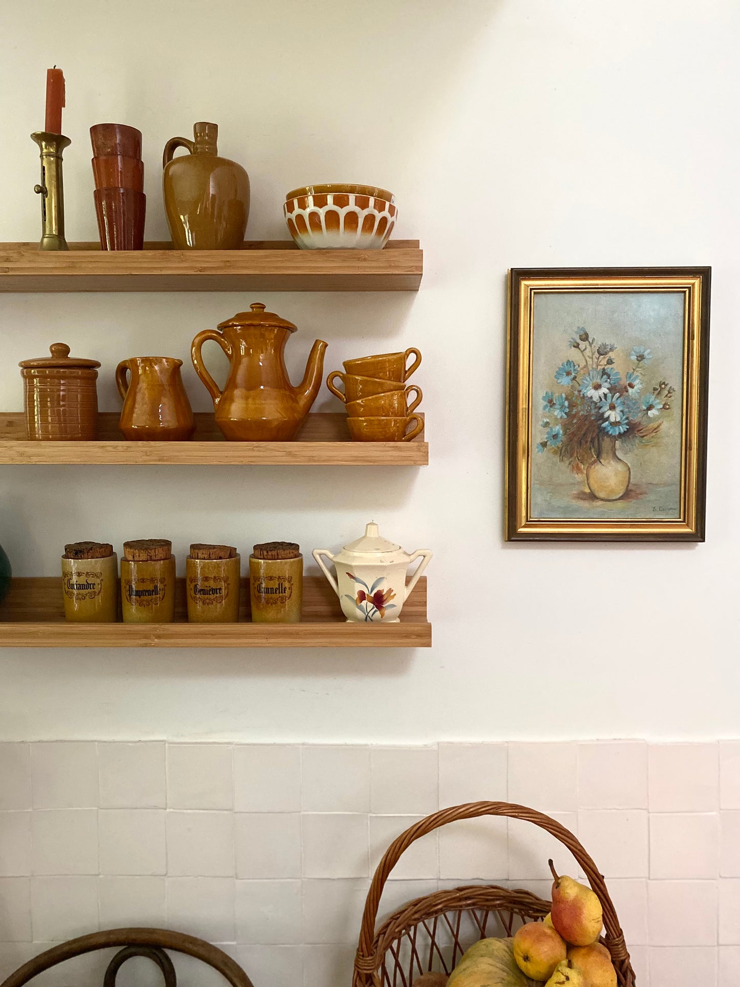 Service à café vintage en céramique vernissée