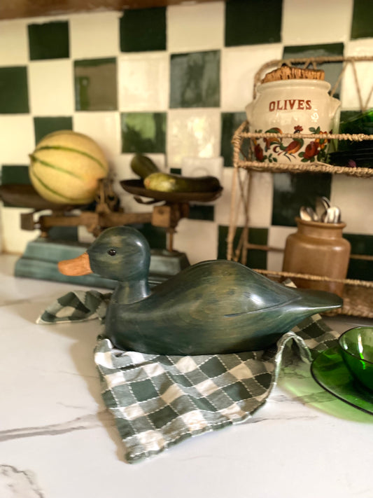 Canard décoratif vintage en bois