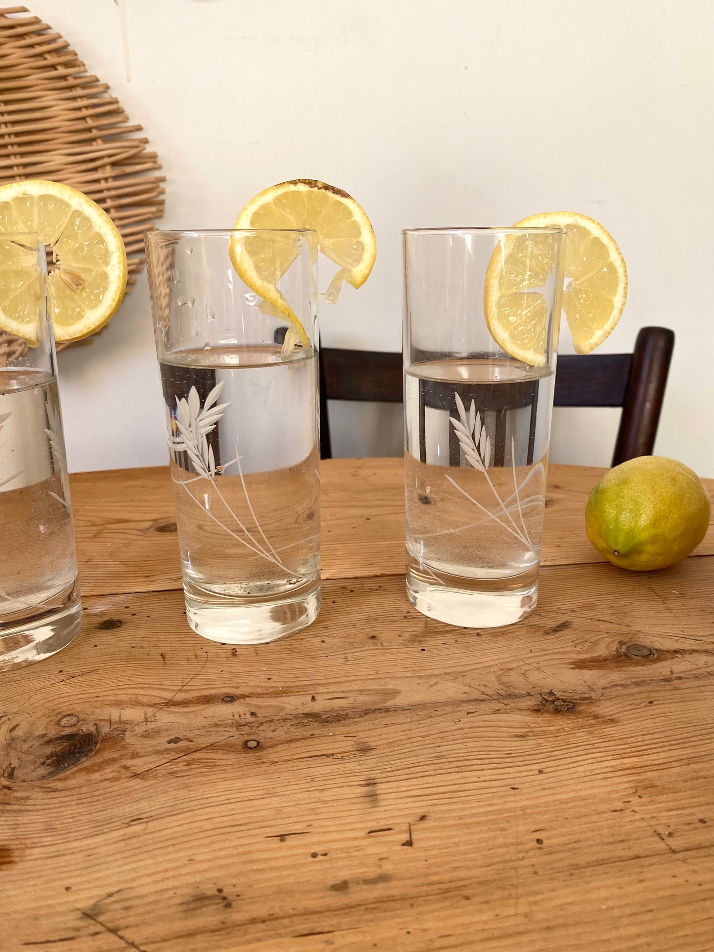 4 Verres à limonade gravés