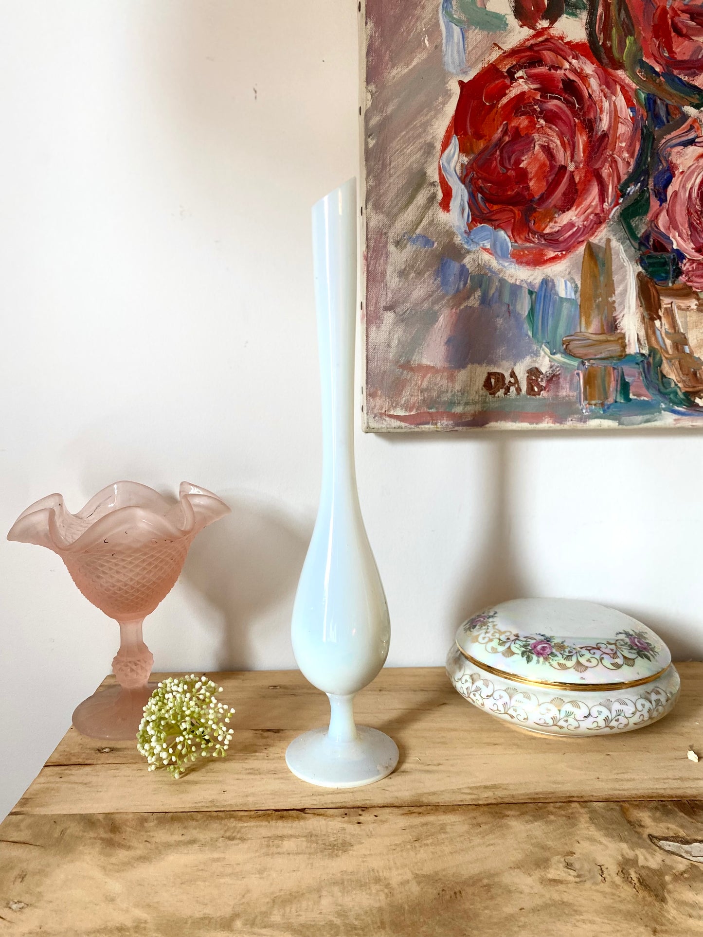 Soliflore en opaline ancienne