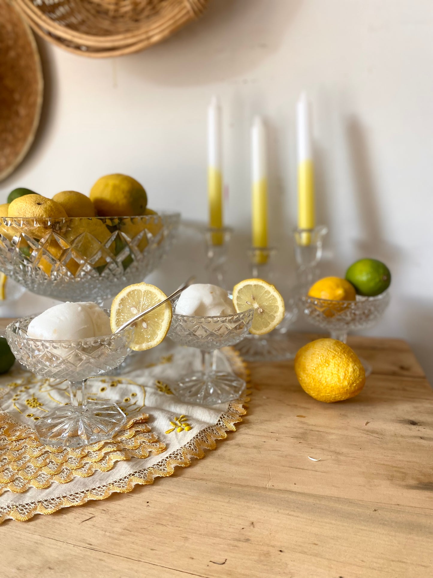 Service à fruit en cristal ancien