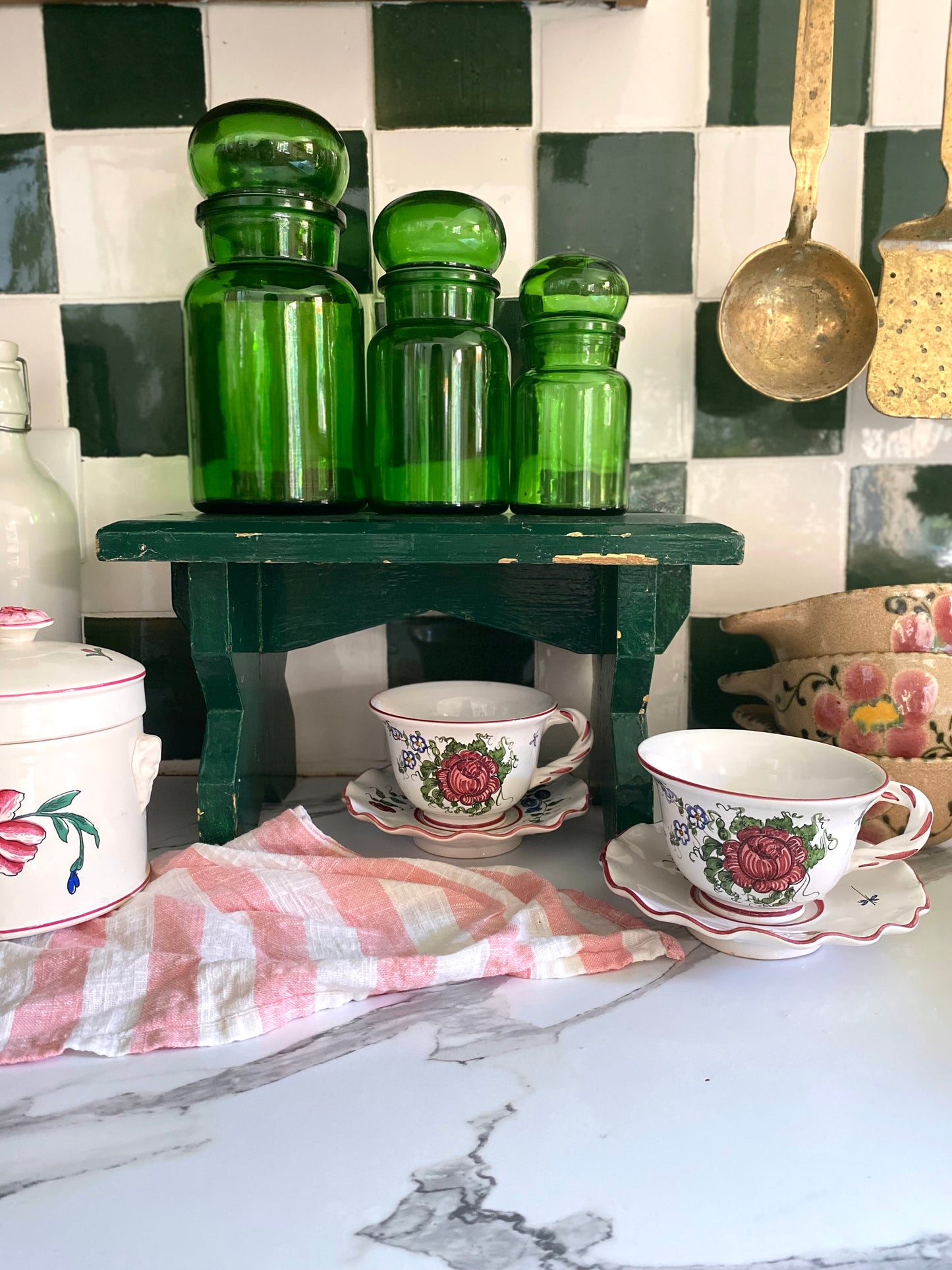 Trio de pots d’apothicaire