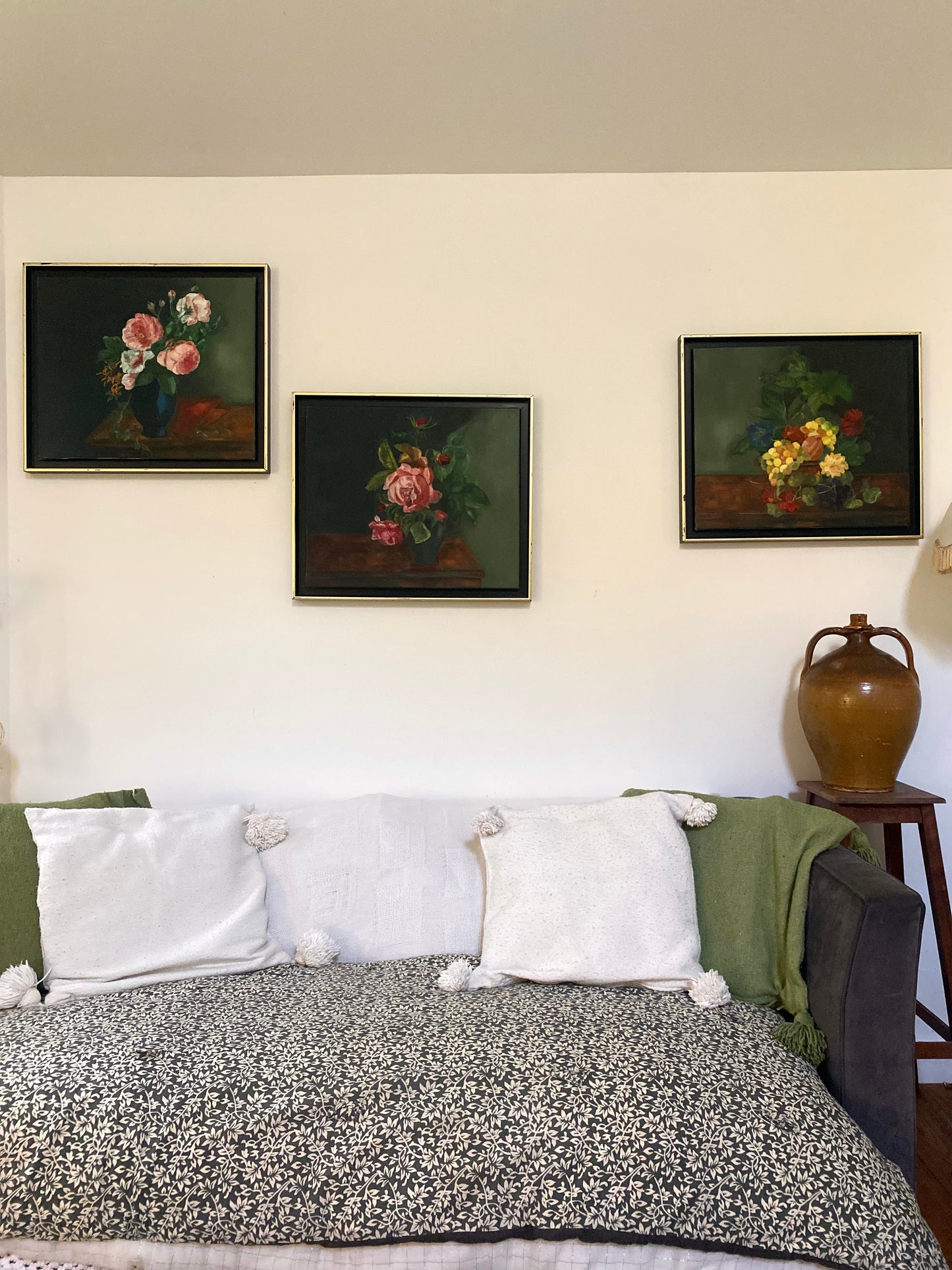 Peinture à l'huile ancienne encadrée