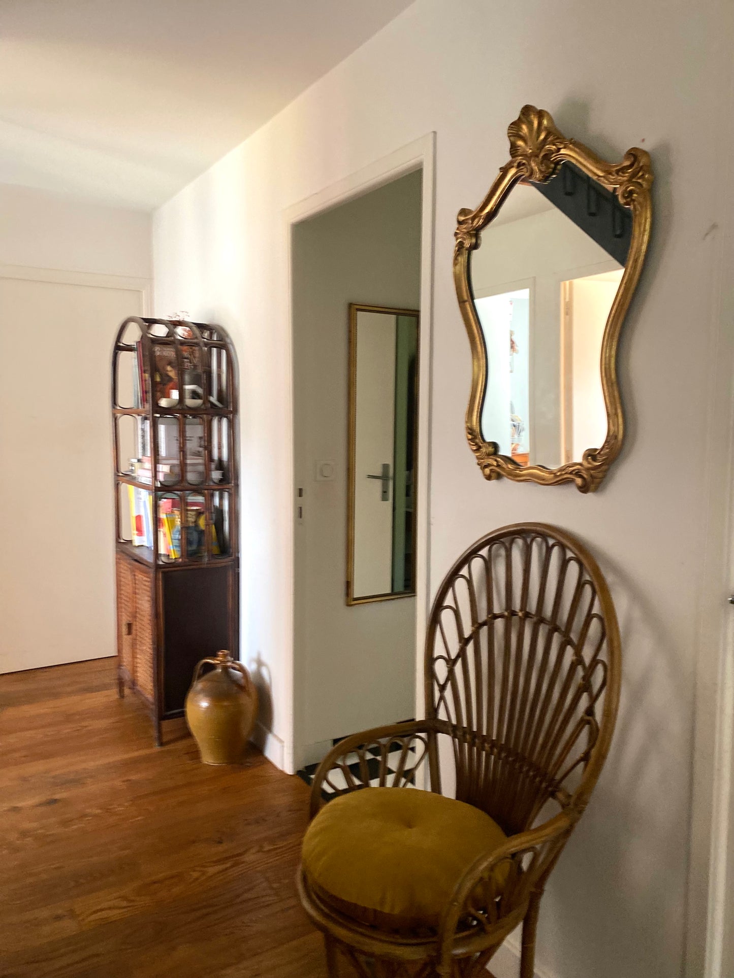 Miroir baroque ancien à coquille