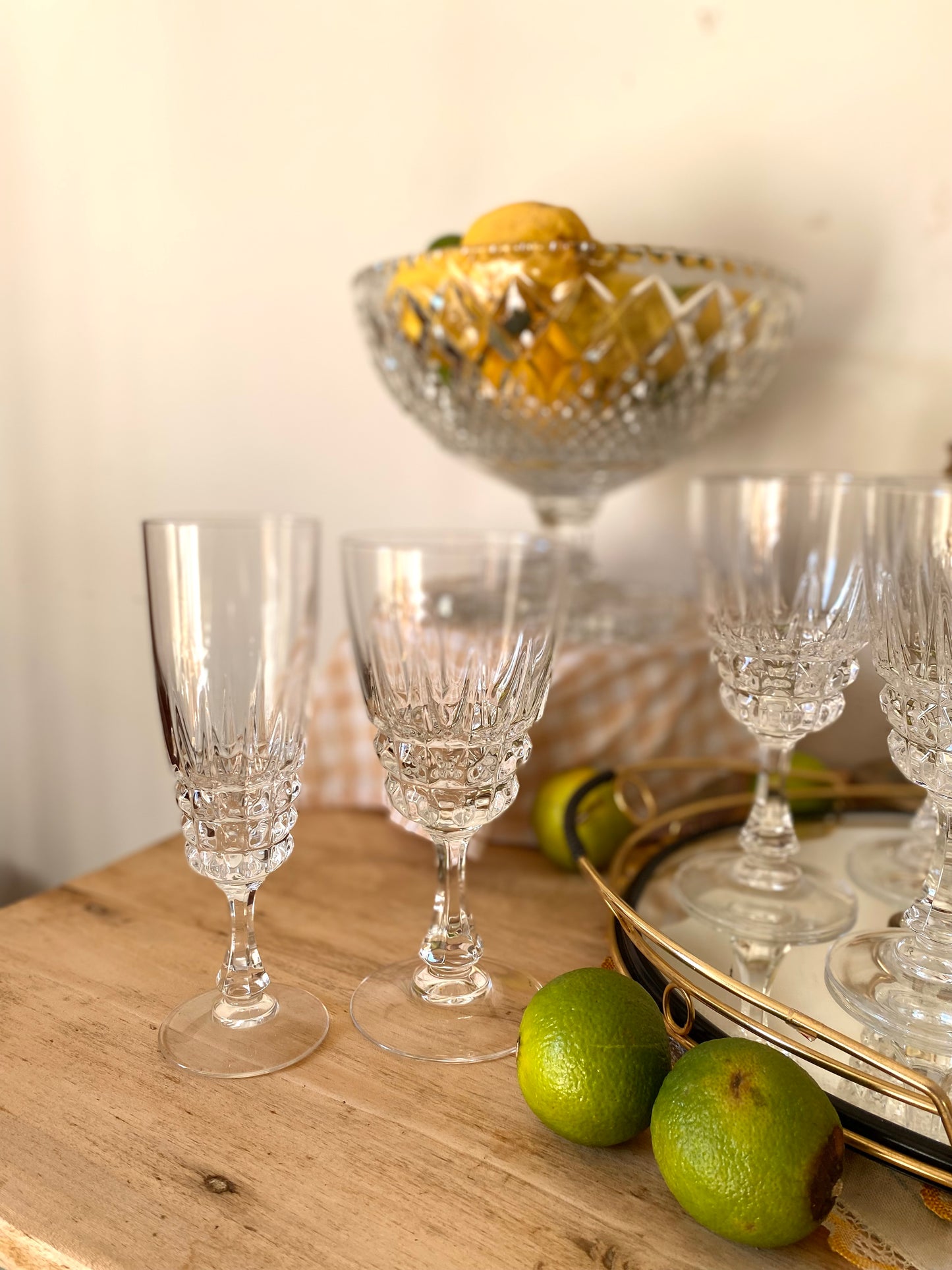 Service de 12 verres en cristal ancien
