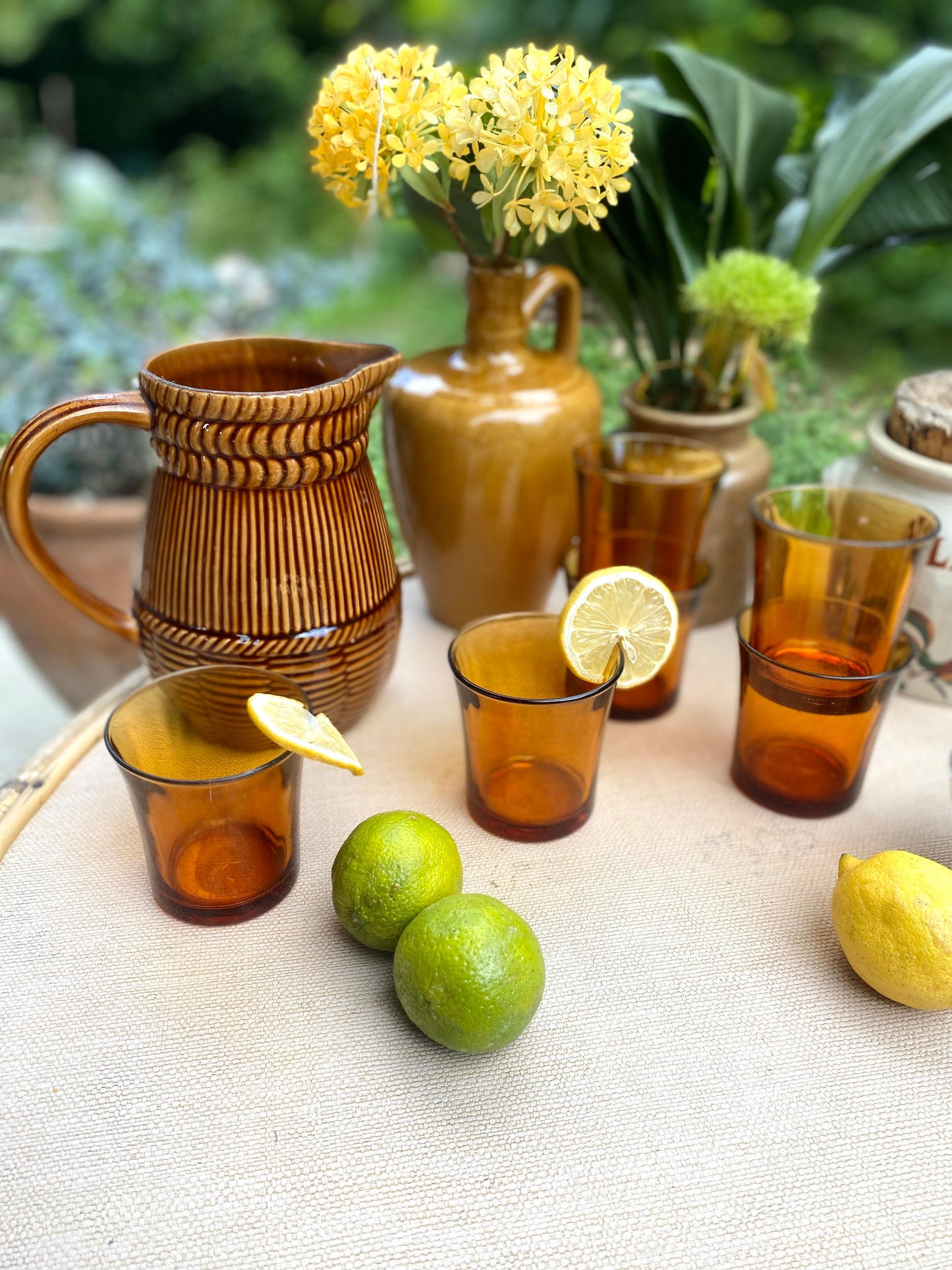 Verres ambré vintage