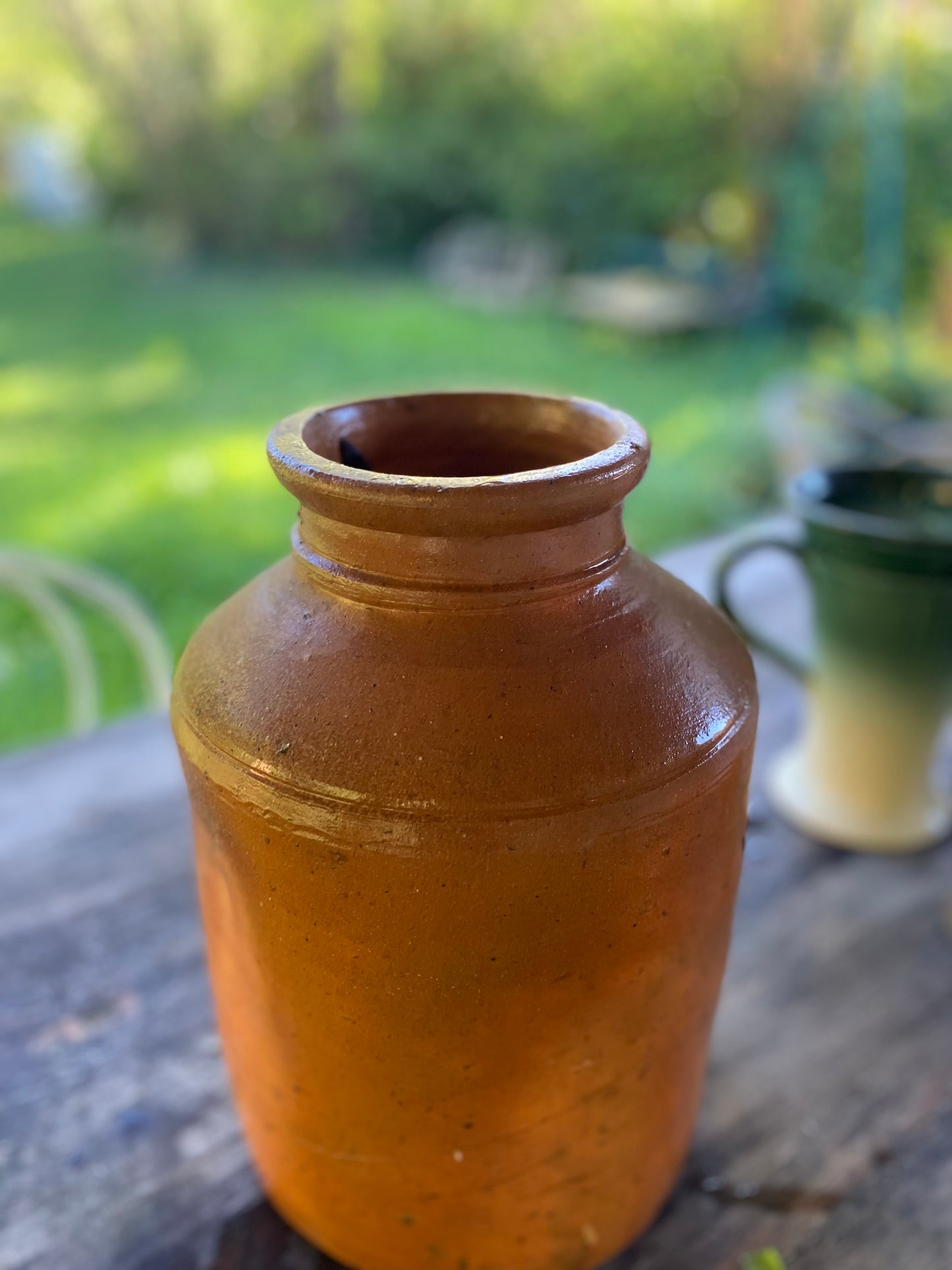Authentique Grand Pot à Confit en Grès Vernissé Numéroté - fin du XIXe siècle ou du tout début du XXe siècle