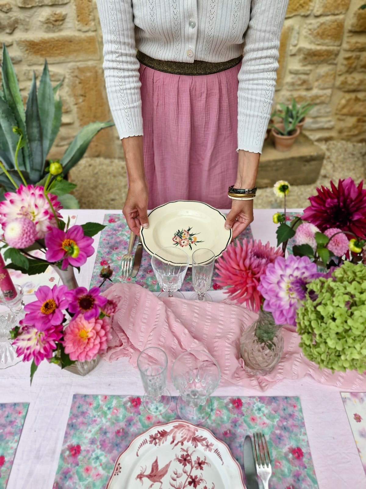 Assiettes en faïence de Gien