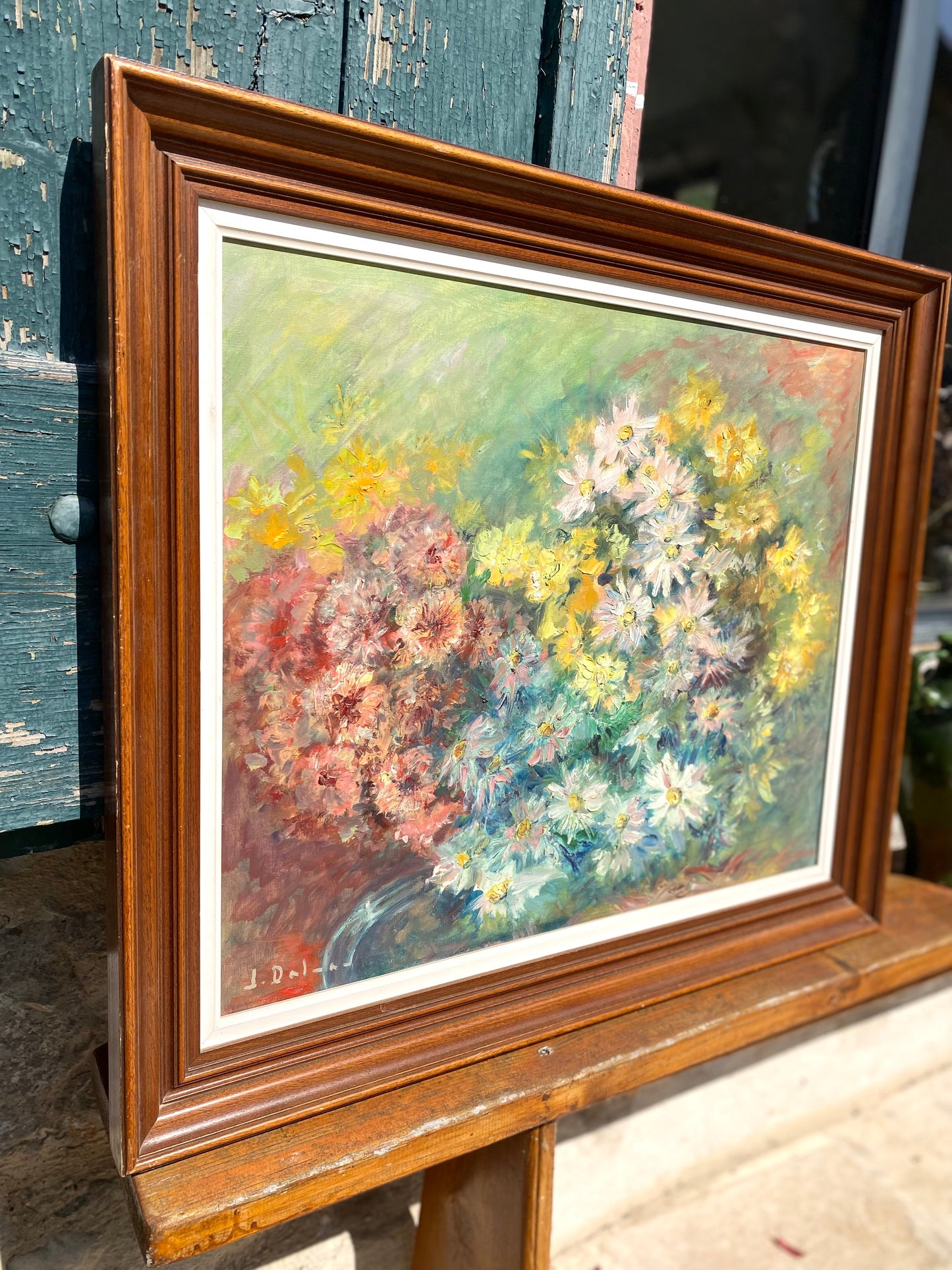 Huile sur toile - Bouquet impressionniste - 1950