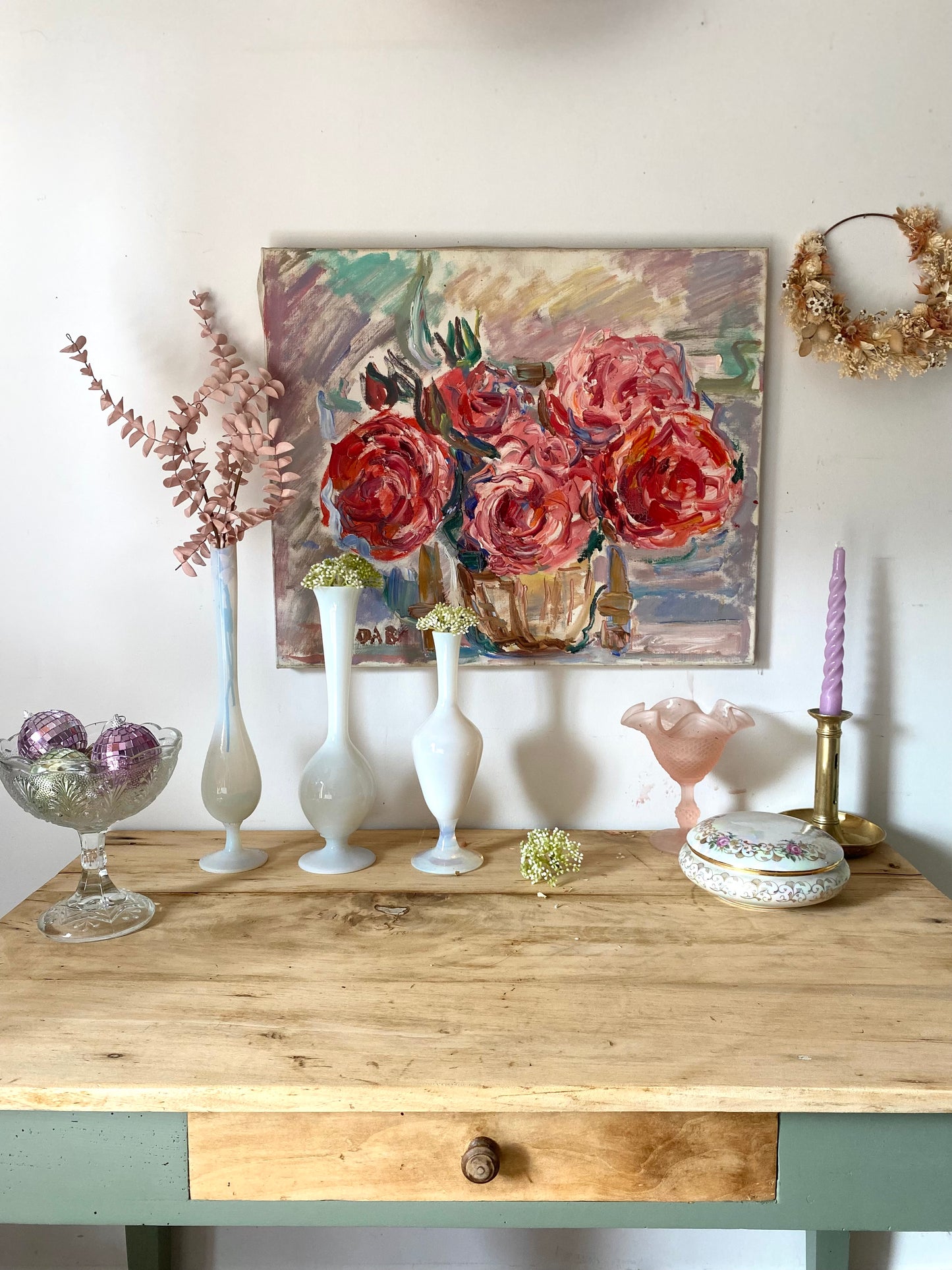 Soliflore en opaline ancienne