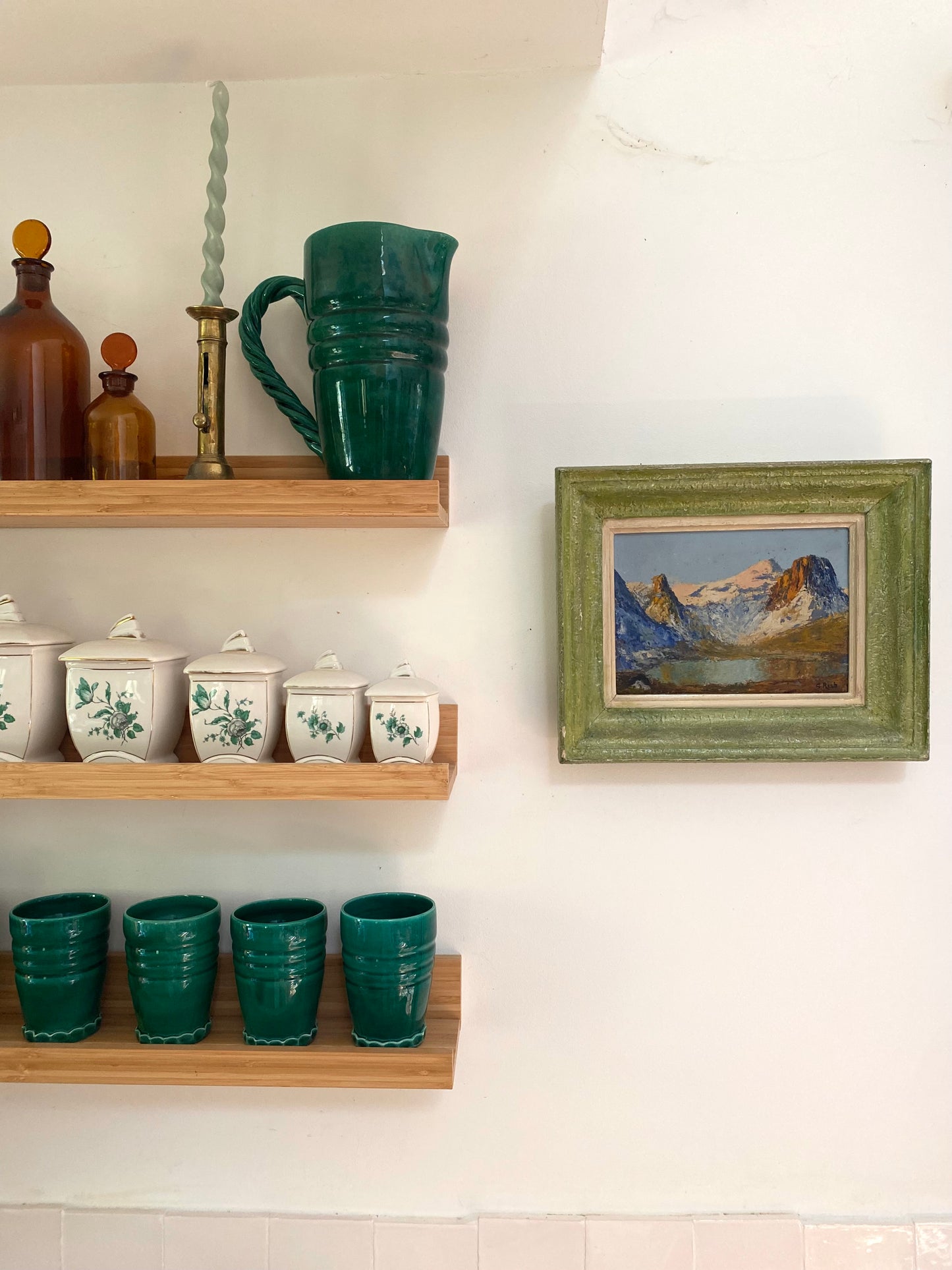 Tableau Huile sur Panneau - "Le Lac de Tignes" par Georges REEB - Savoie