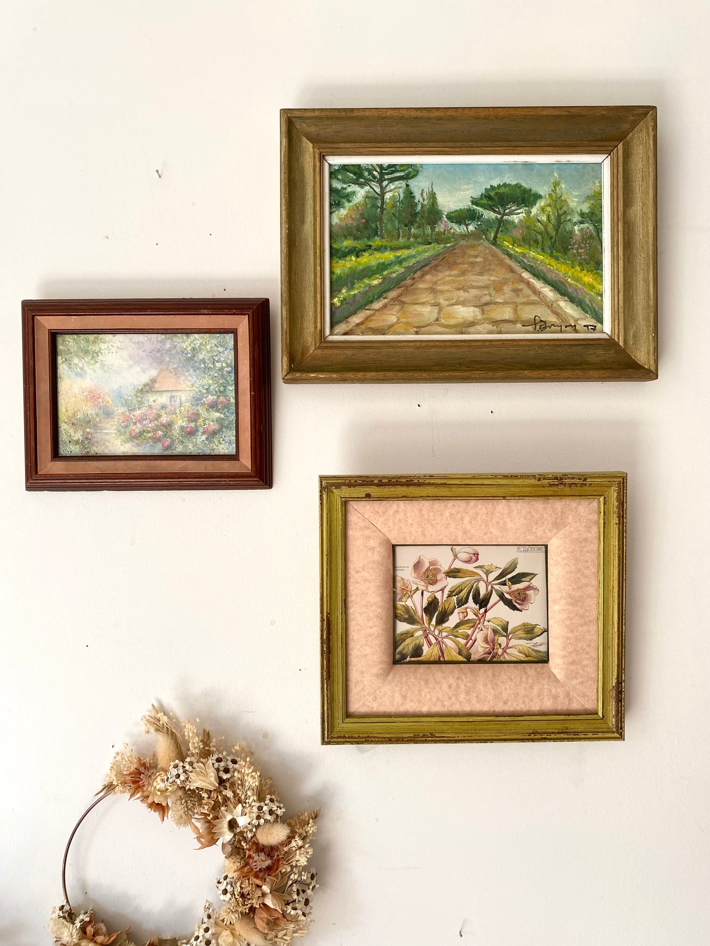 Trio de tableaux anciens