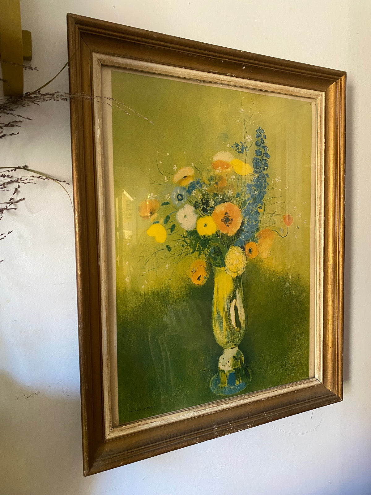 Reproduction encadrée « Fleurs des champs » d'après Odilon Redon