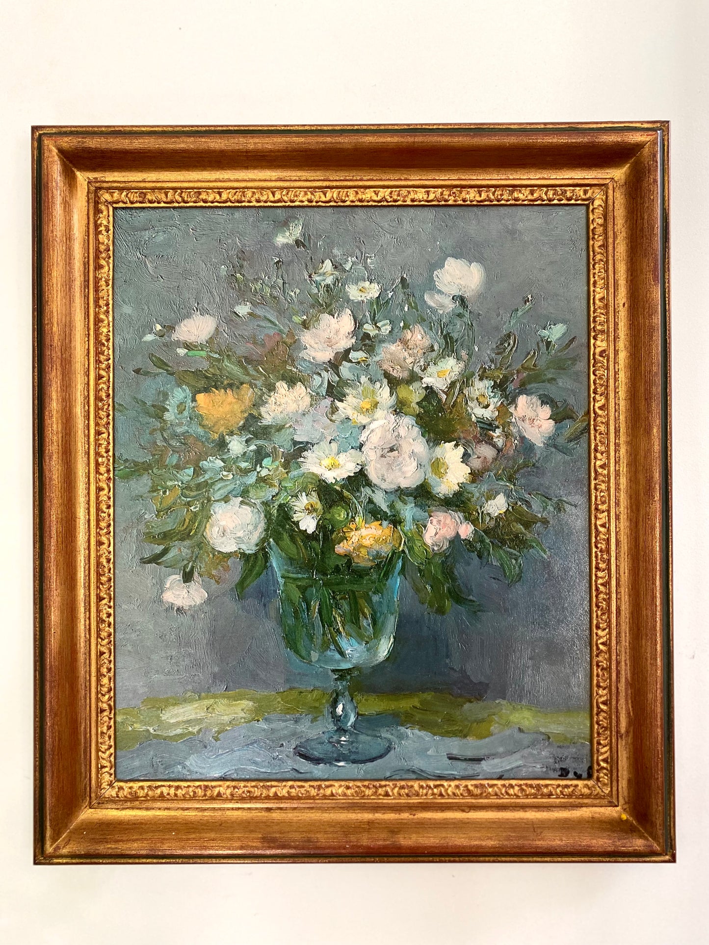 Huile sur toile "Bouquet de Fleurs" - Style Impressionniste Marcel DYF- Milieu du XXe siècle