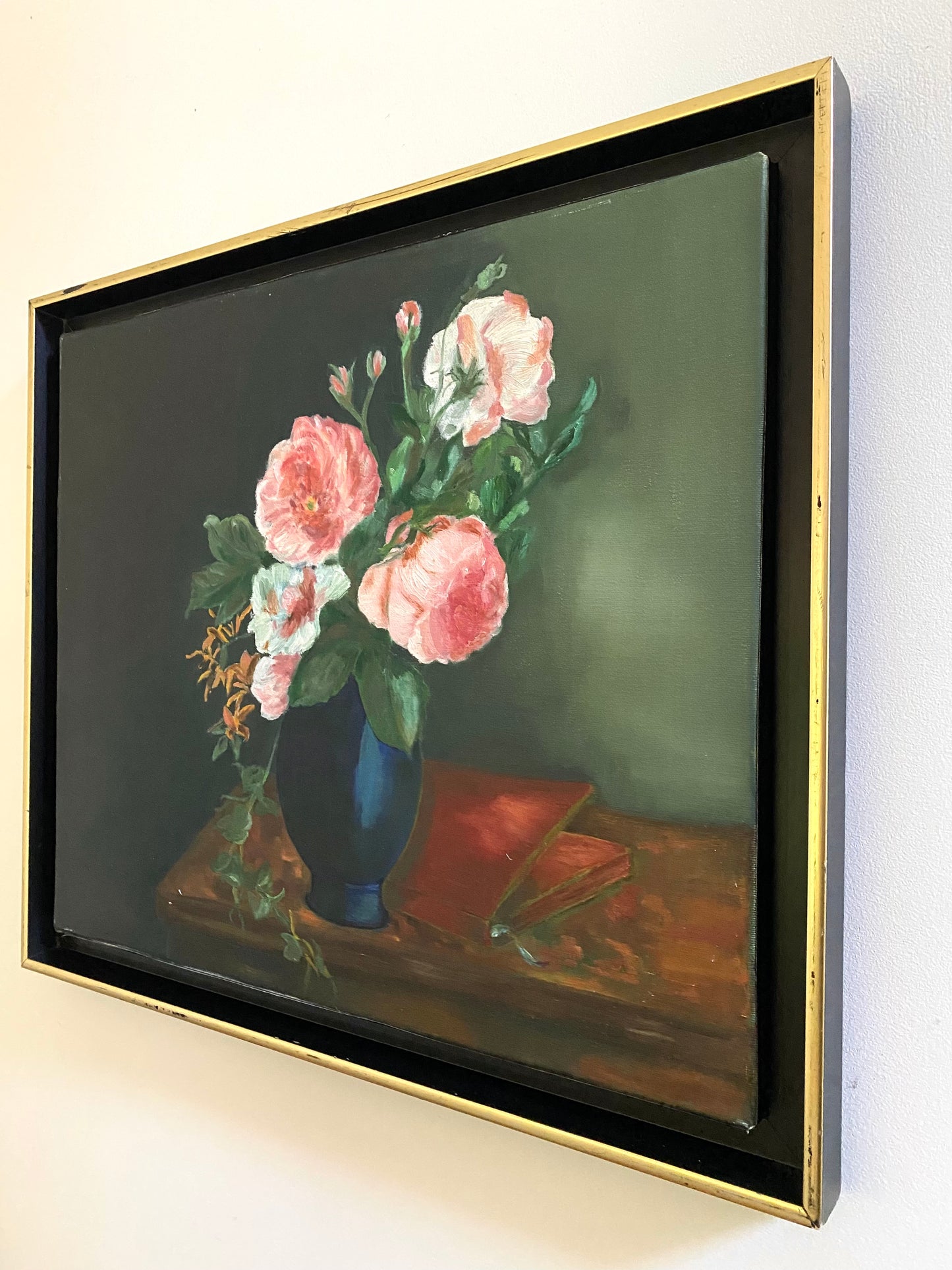 Peinture à l'huile ancienne encadrée