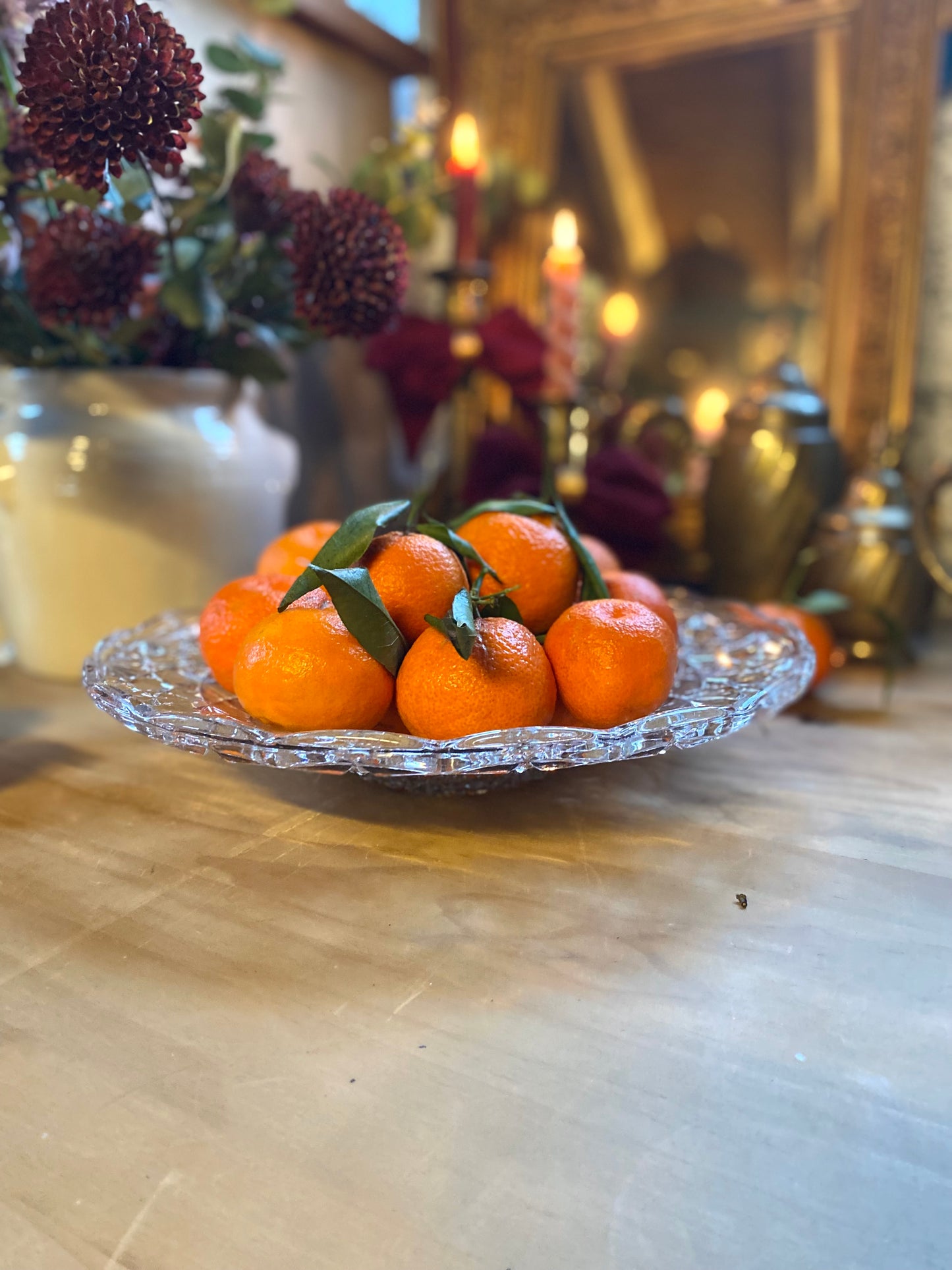 Coupe à fruit en verre taillé