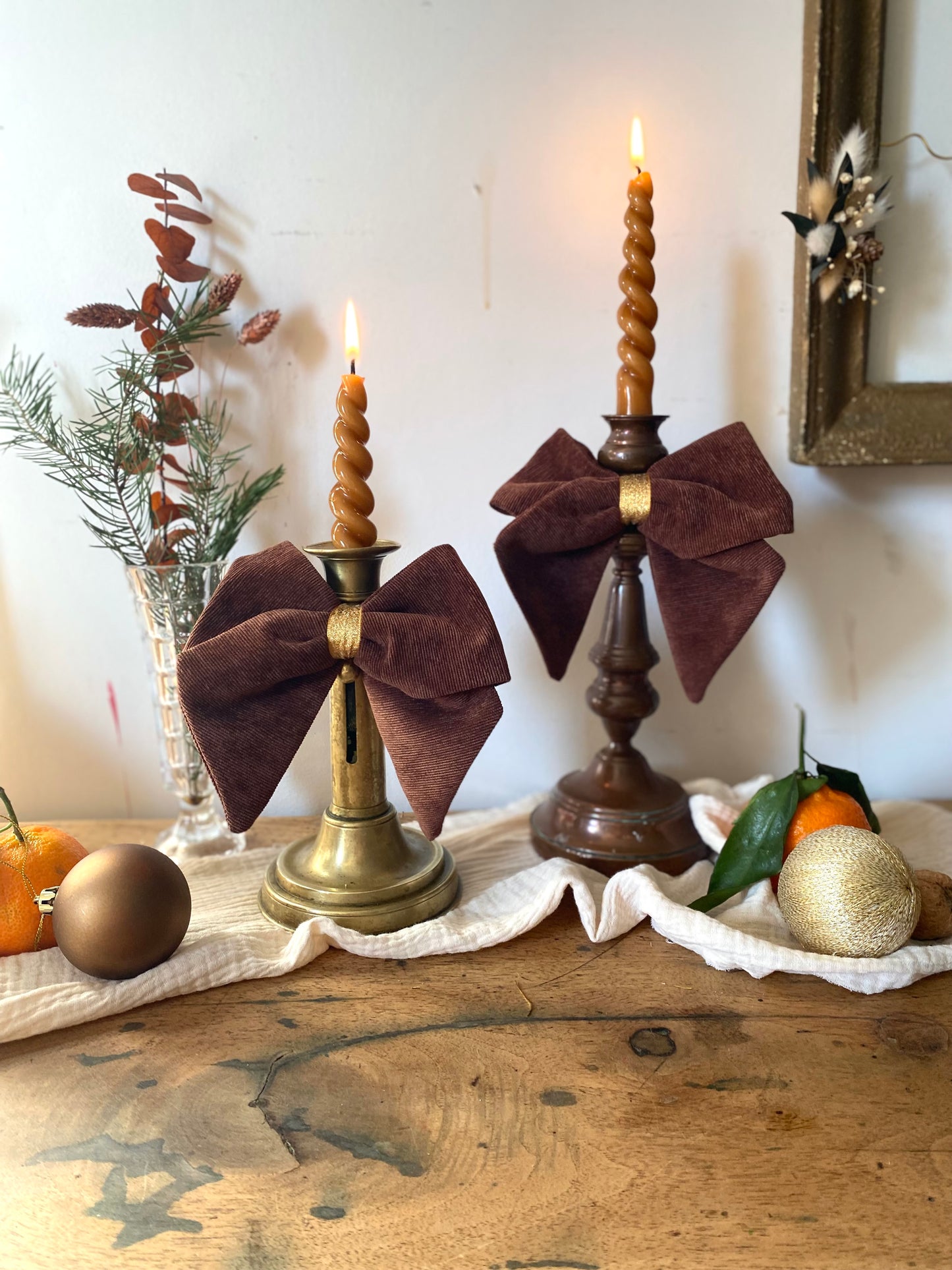 Grand bougeoir en cuivre ancien