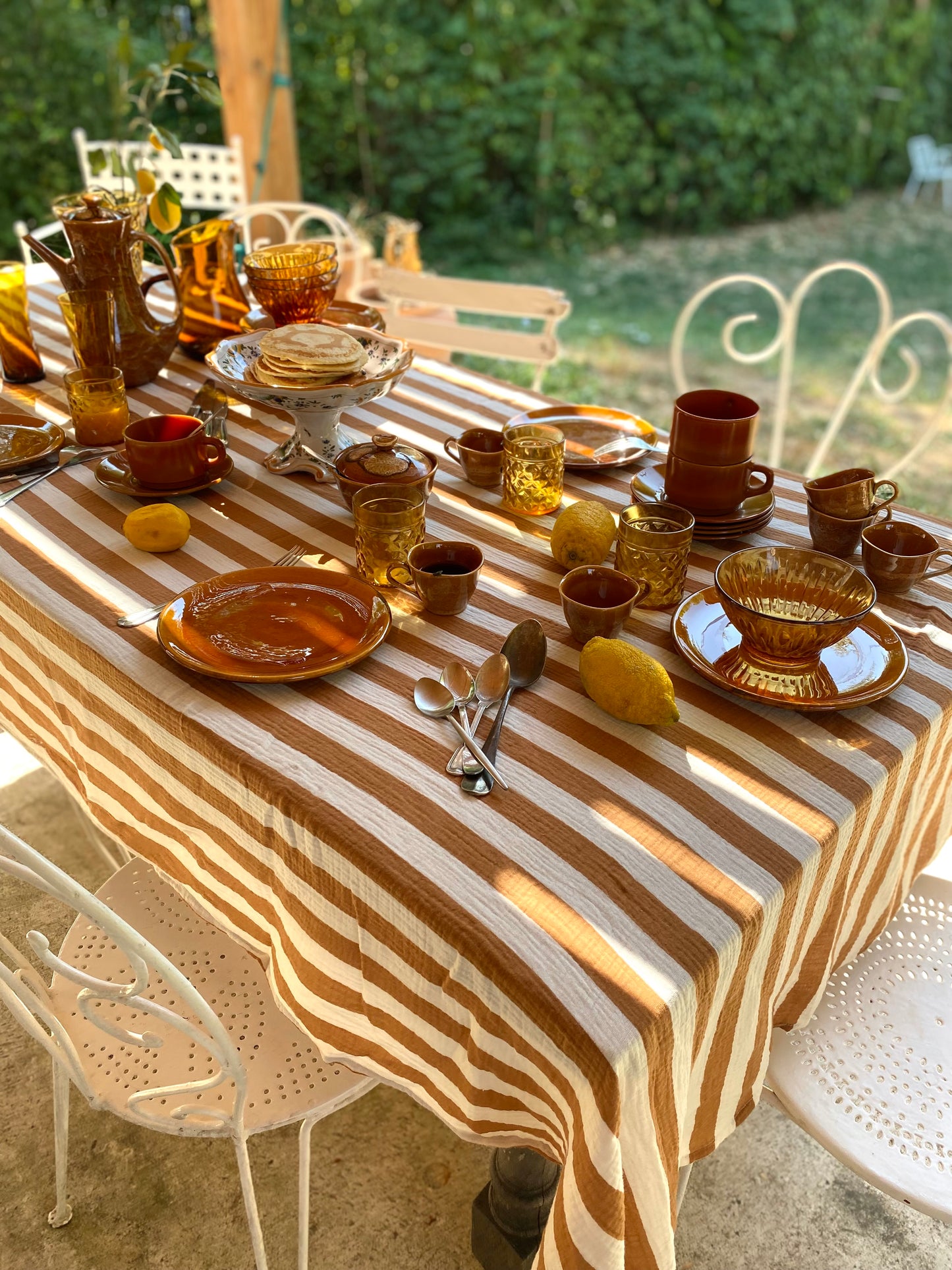 Lot de 12 assiettes en grès Mourre-Milon, Dieulefit — vintage