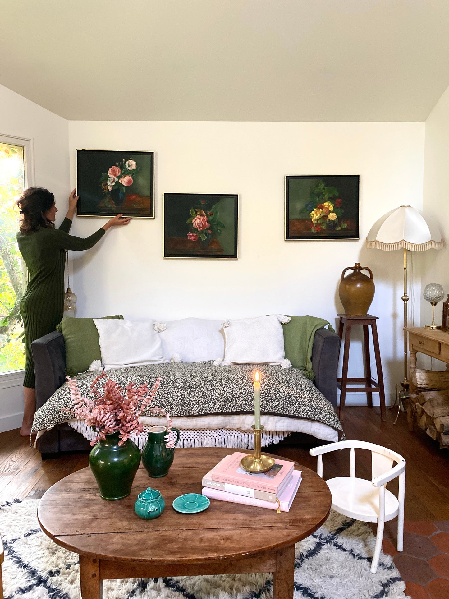 Peinture à l'huile ancienne encadrée