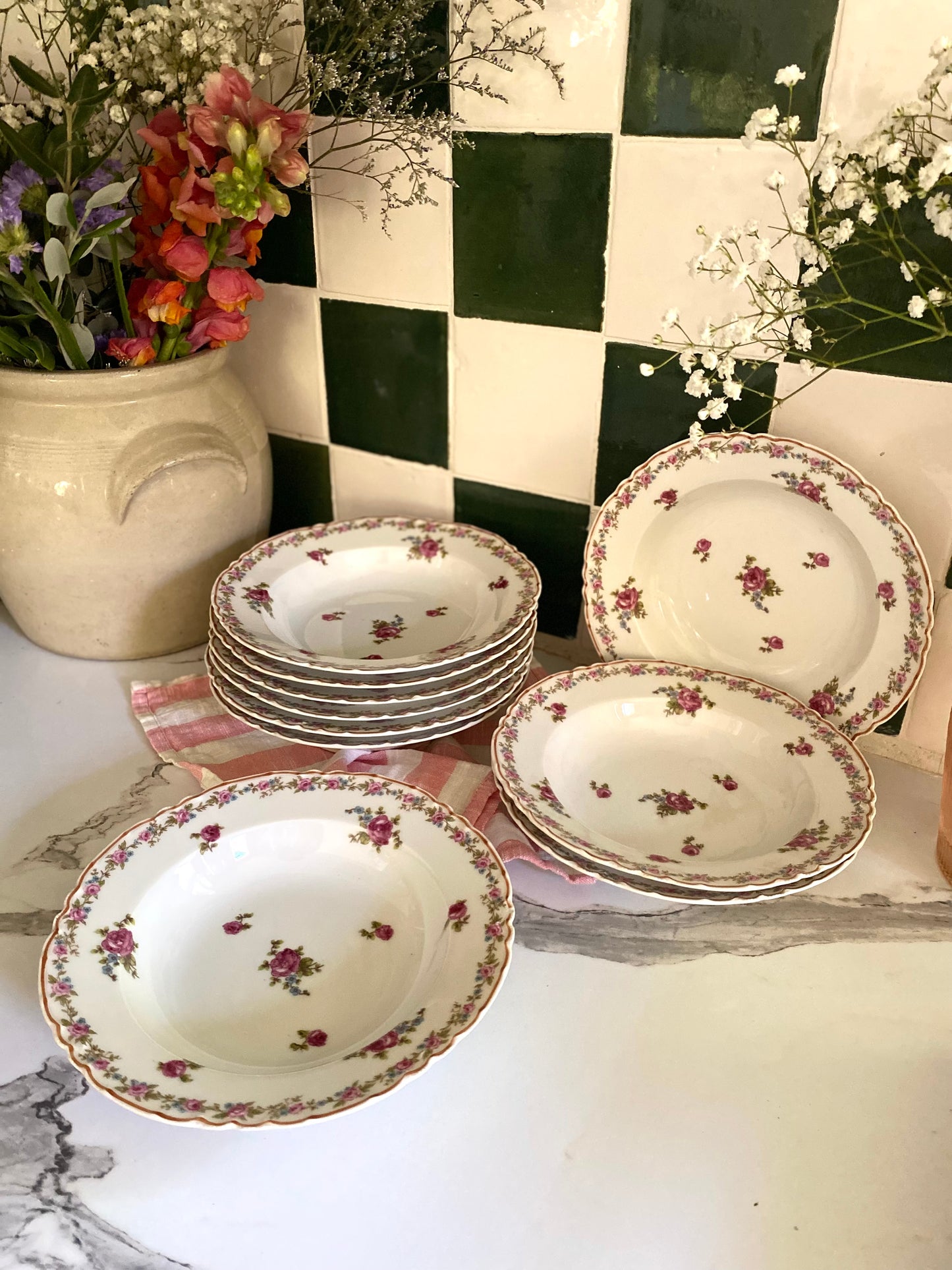 Assiettes Creuses ( calottes ) en Porcelaine de Limoges GDA 1900