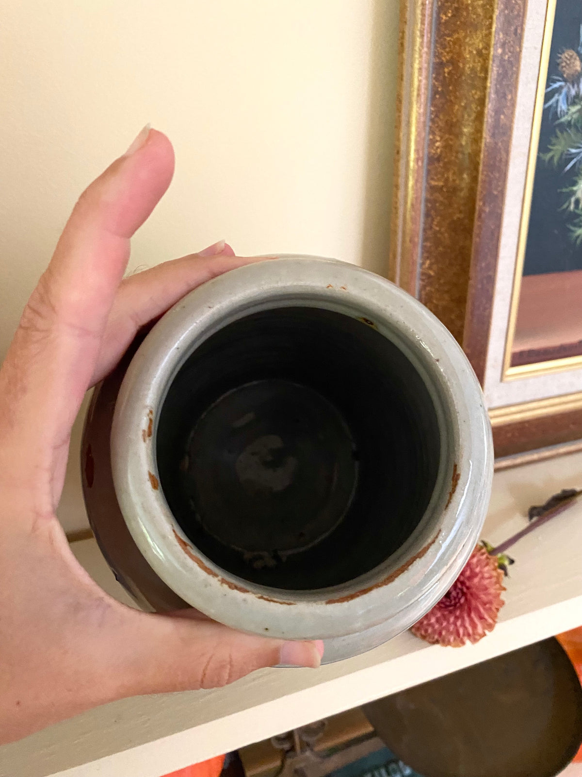Pot en grès vernissé gris, début XXe siècle