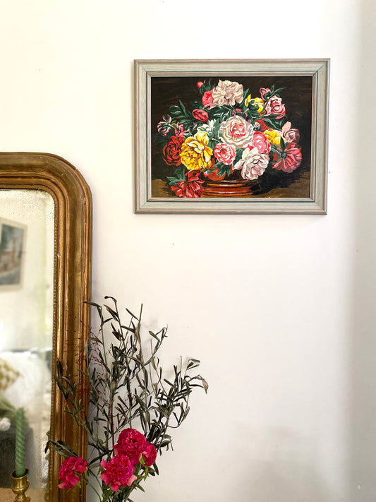 Huile sur bois vintage