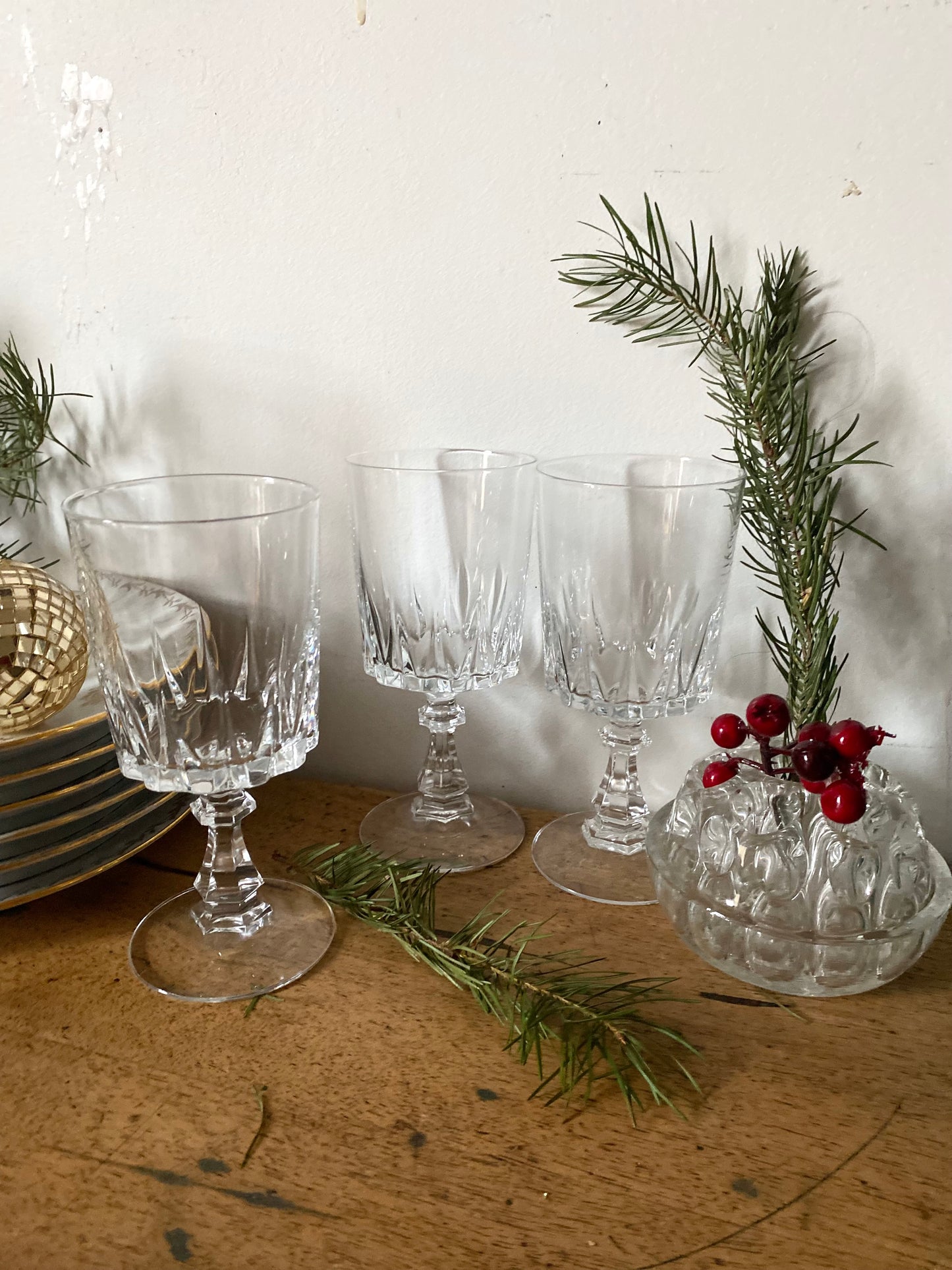 Verres en cristal ciselé