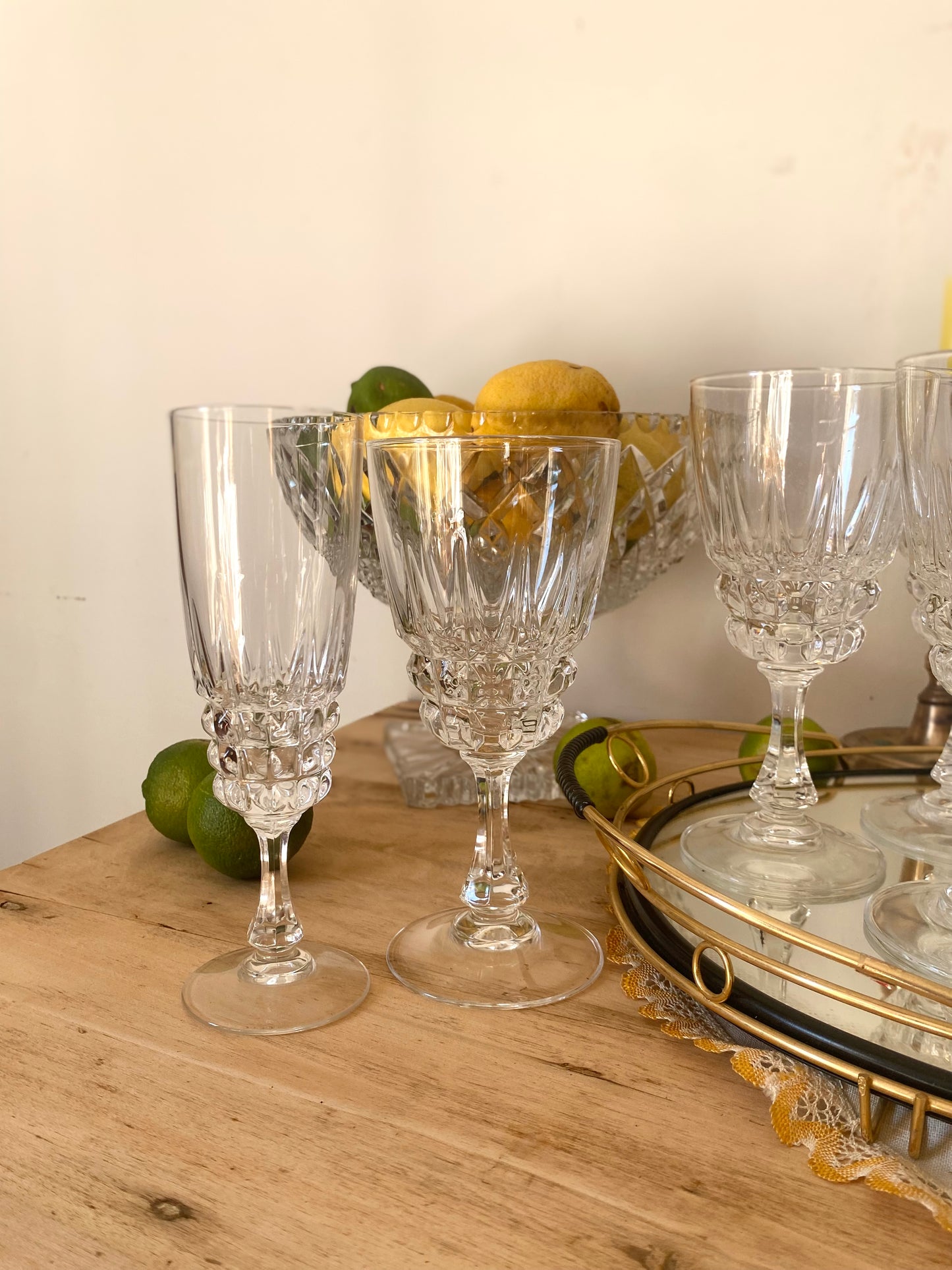 Service de 12 verres en cristal ancien