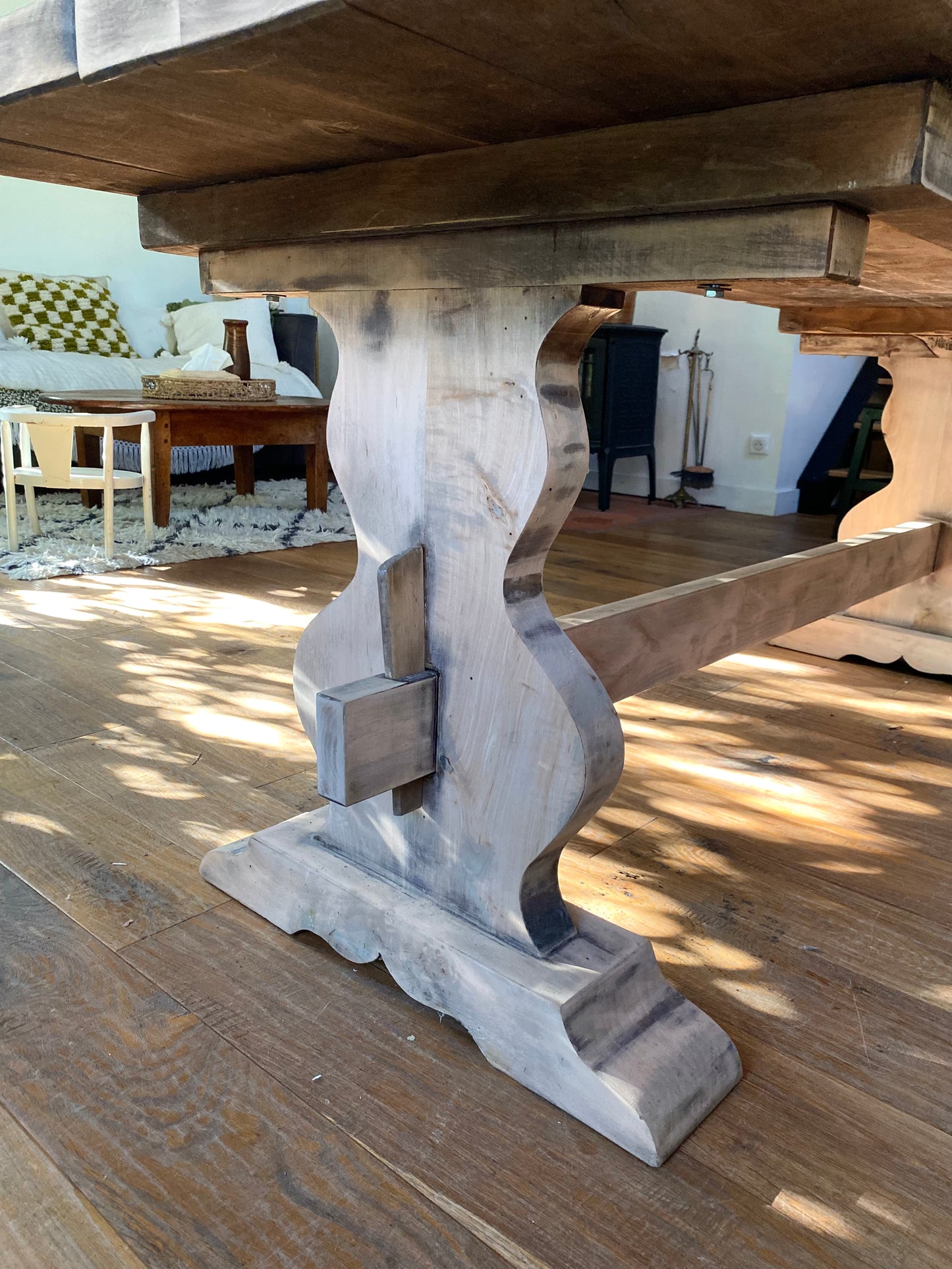 Table de ferme en bois massif ancien