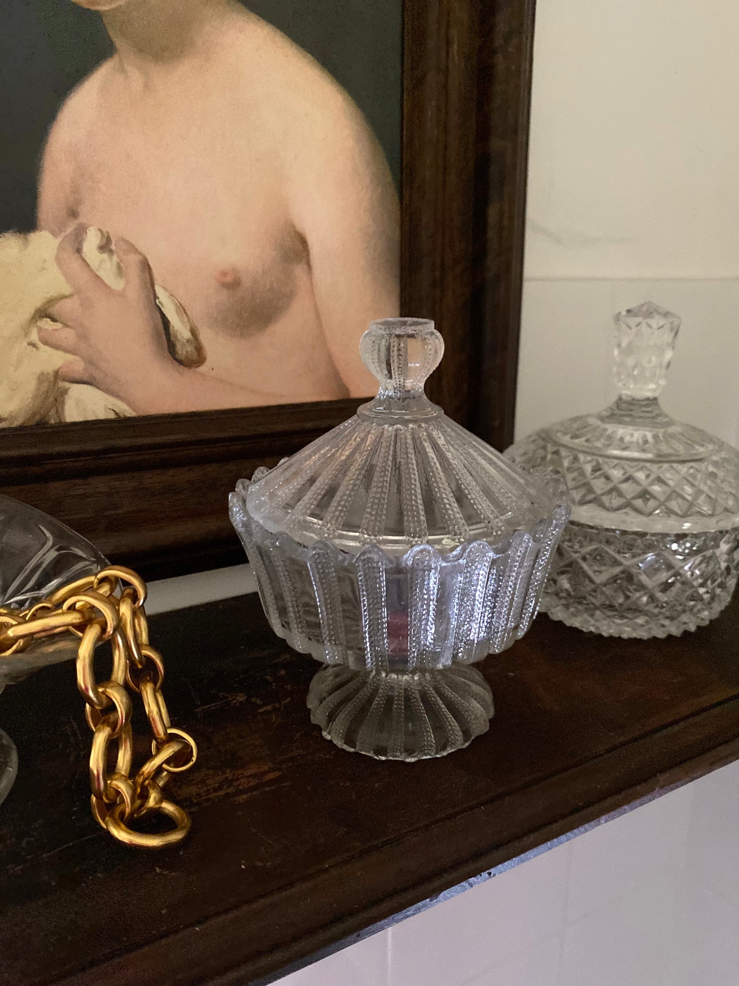 Bonbonnière en verre 1950