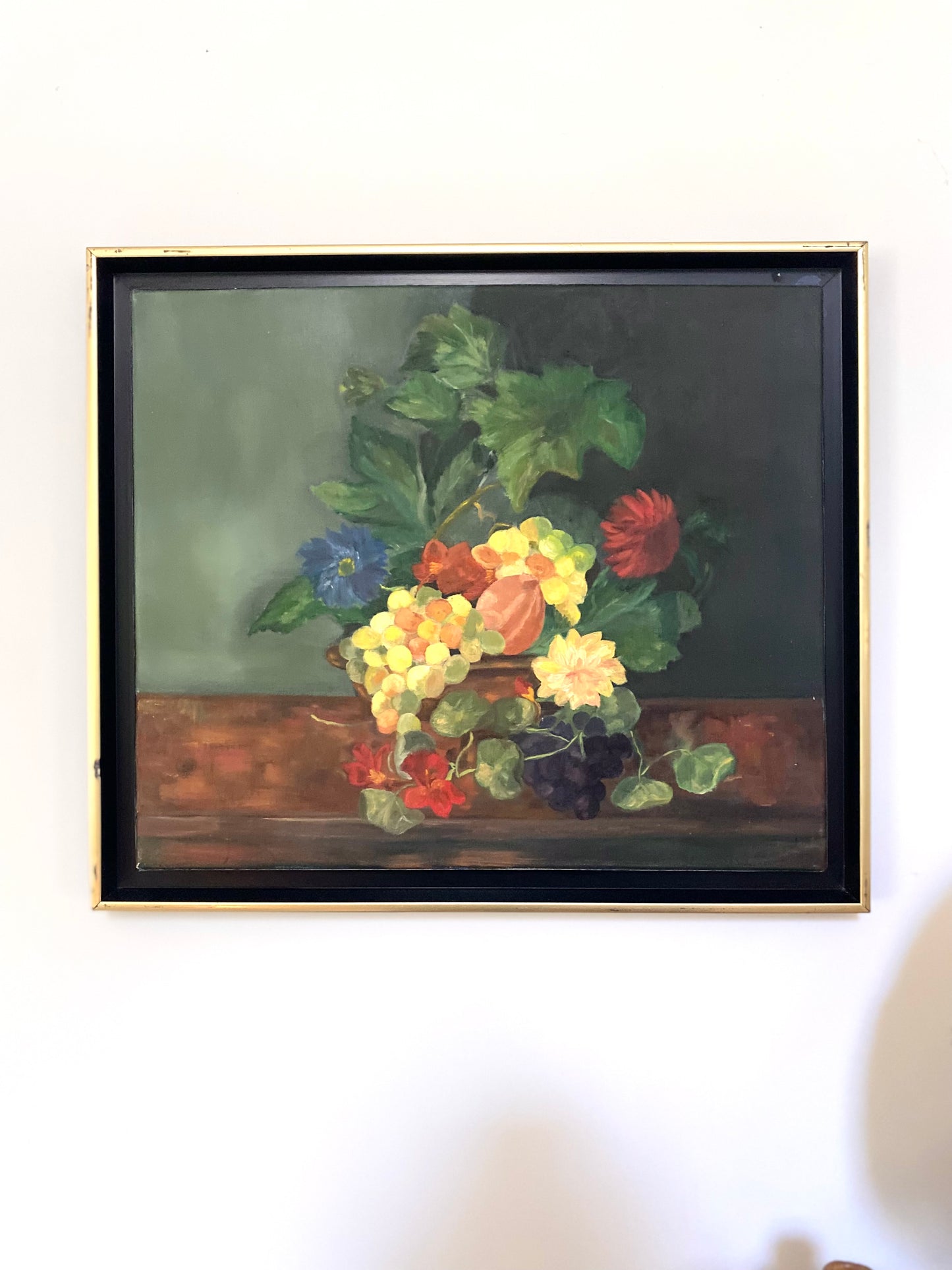 Peinture à l'huile ancienne encadrée