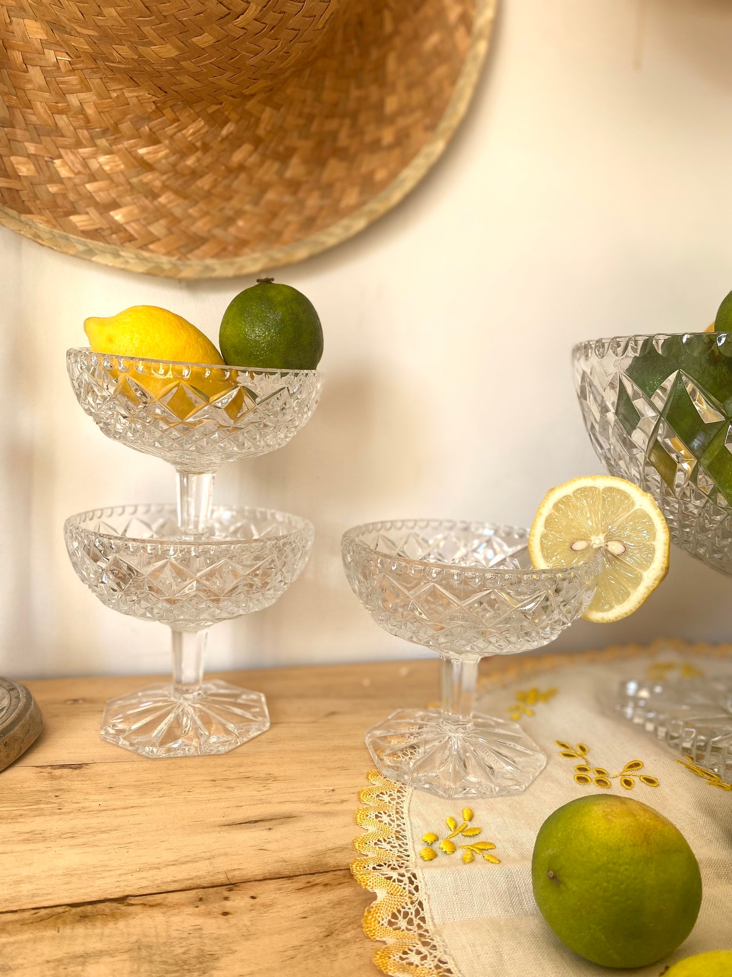 Service à fruit en cristal ancien