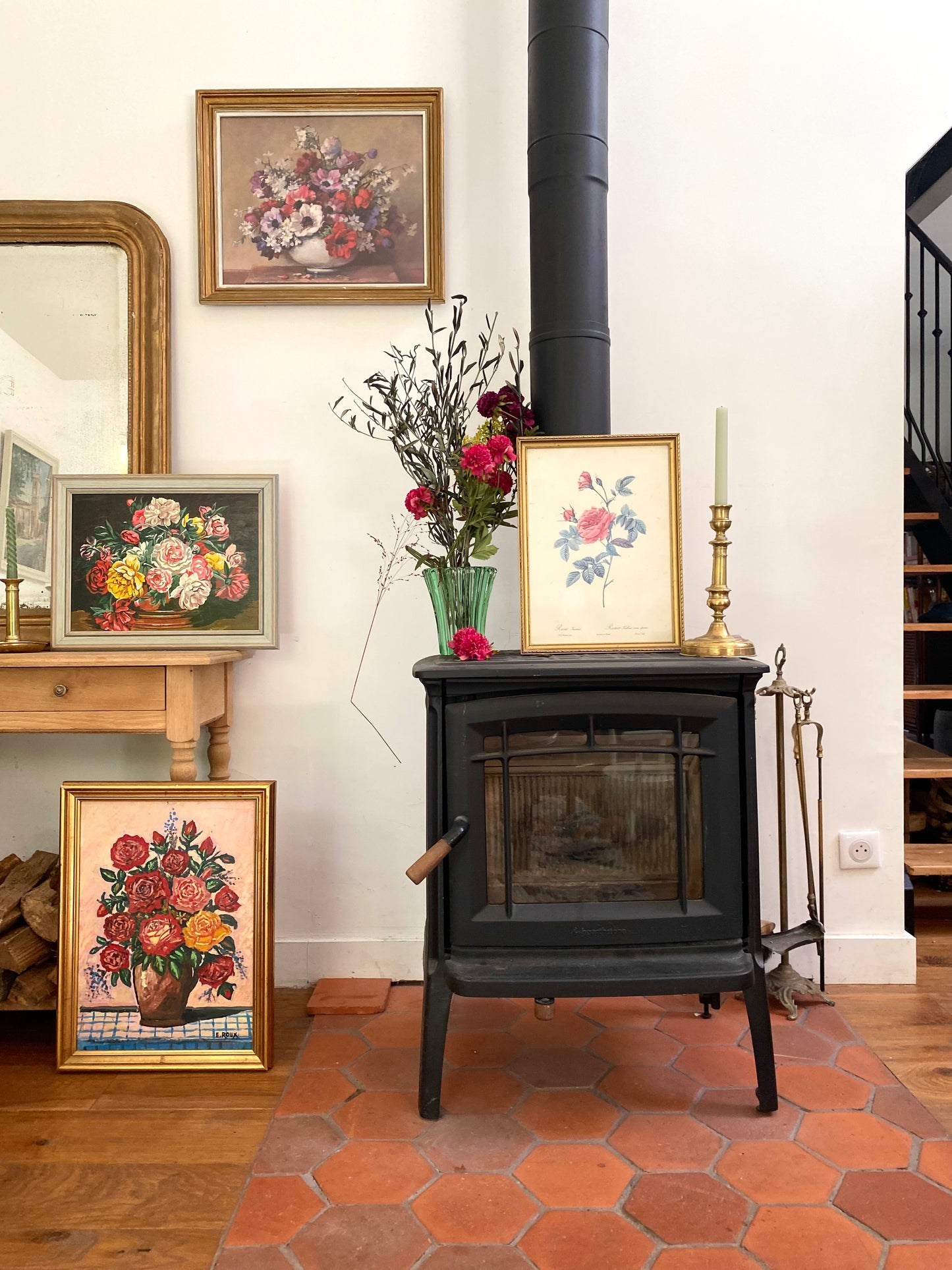 Huile sur bois vintage