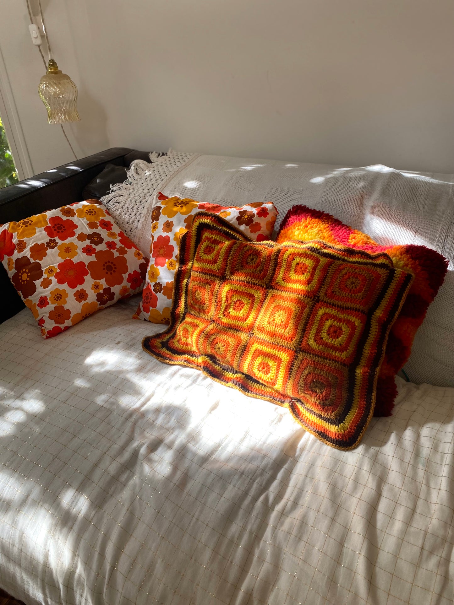 Coussin 70 au crochet Granny Square