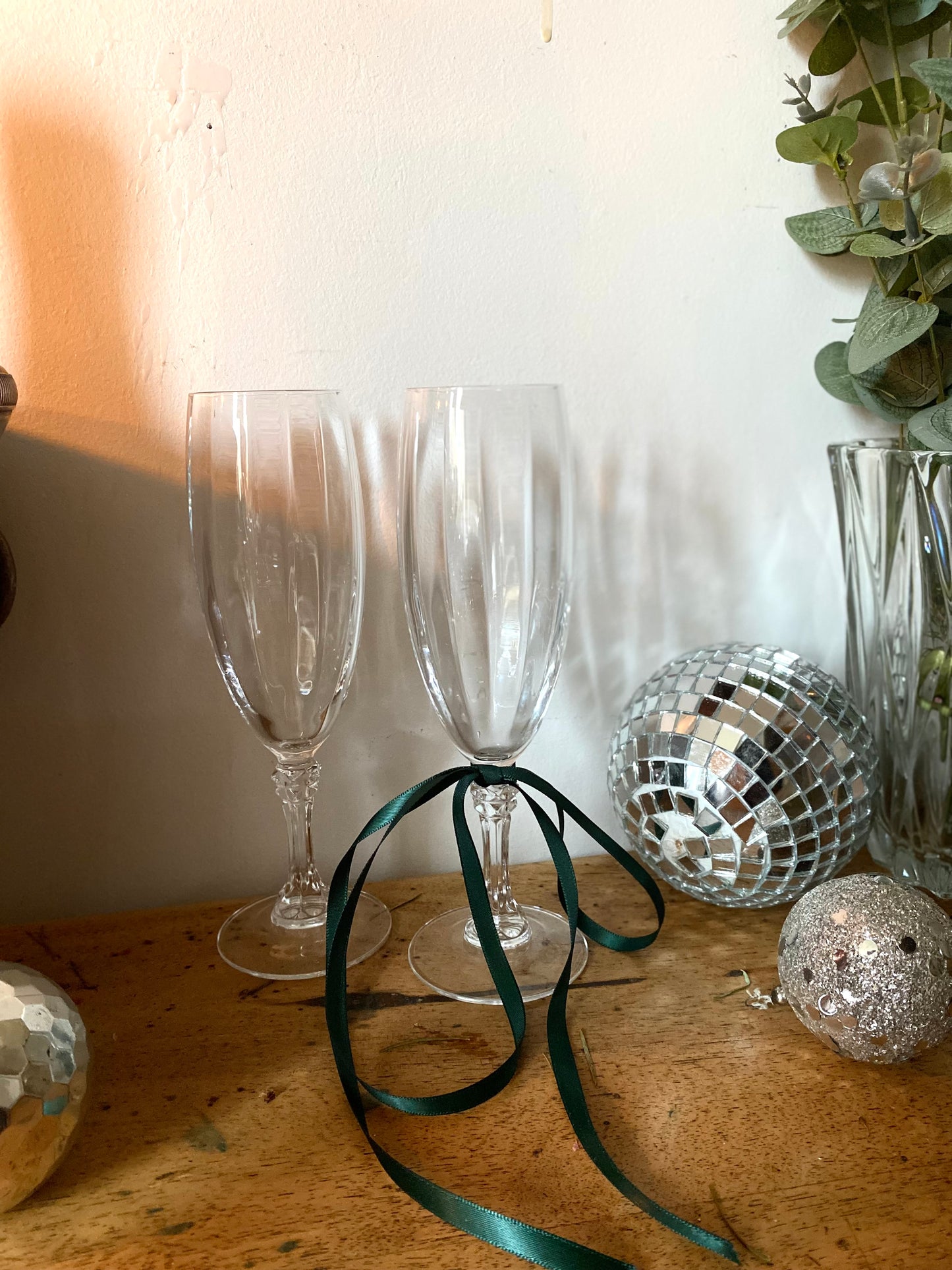 Service de flutes à champagne en cristal